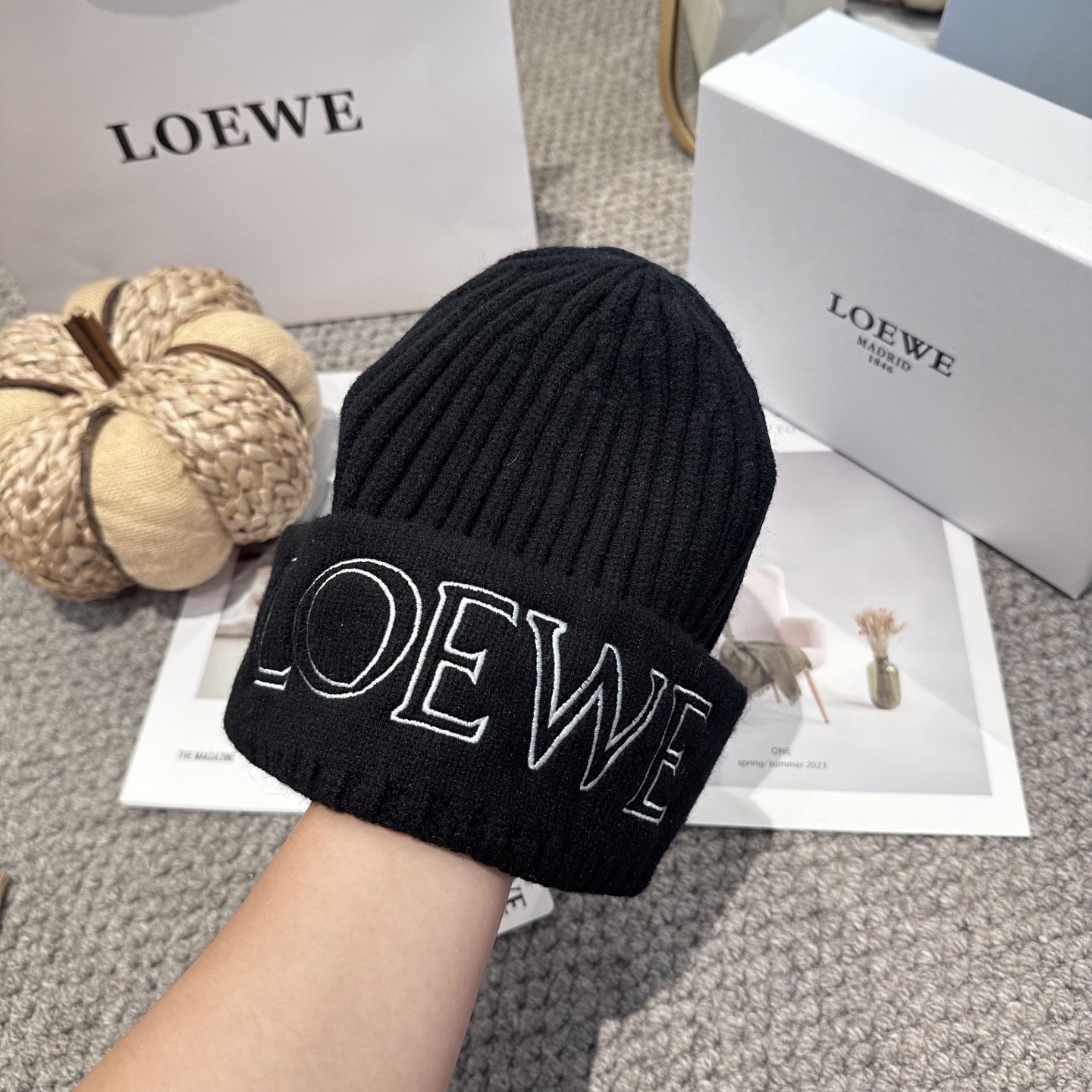  LOEWE罗意威秋冬新款毛线帽，时尚大牌 男女款通用款4个色