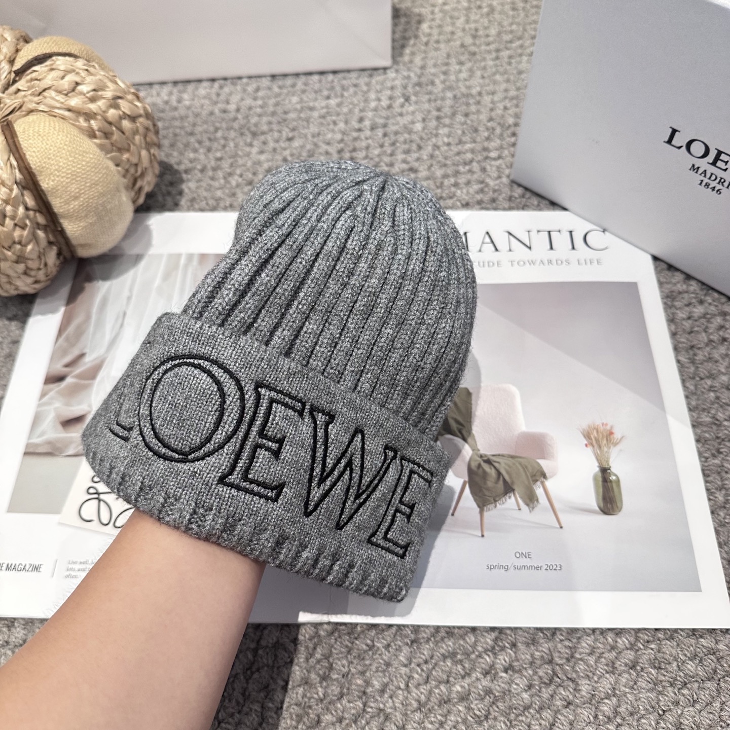  LOEWE罗意威秋冬新款毛线帽，时尚大牌 男女款通用款 4个色