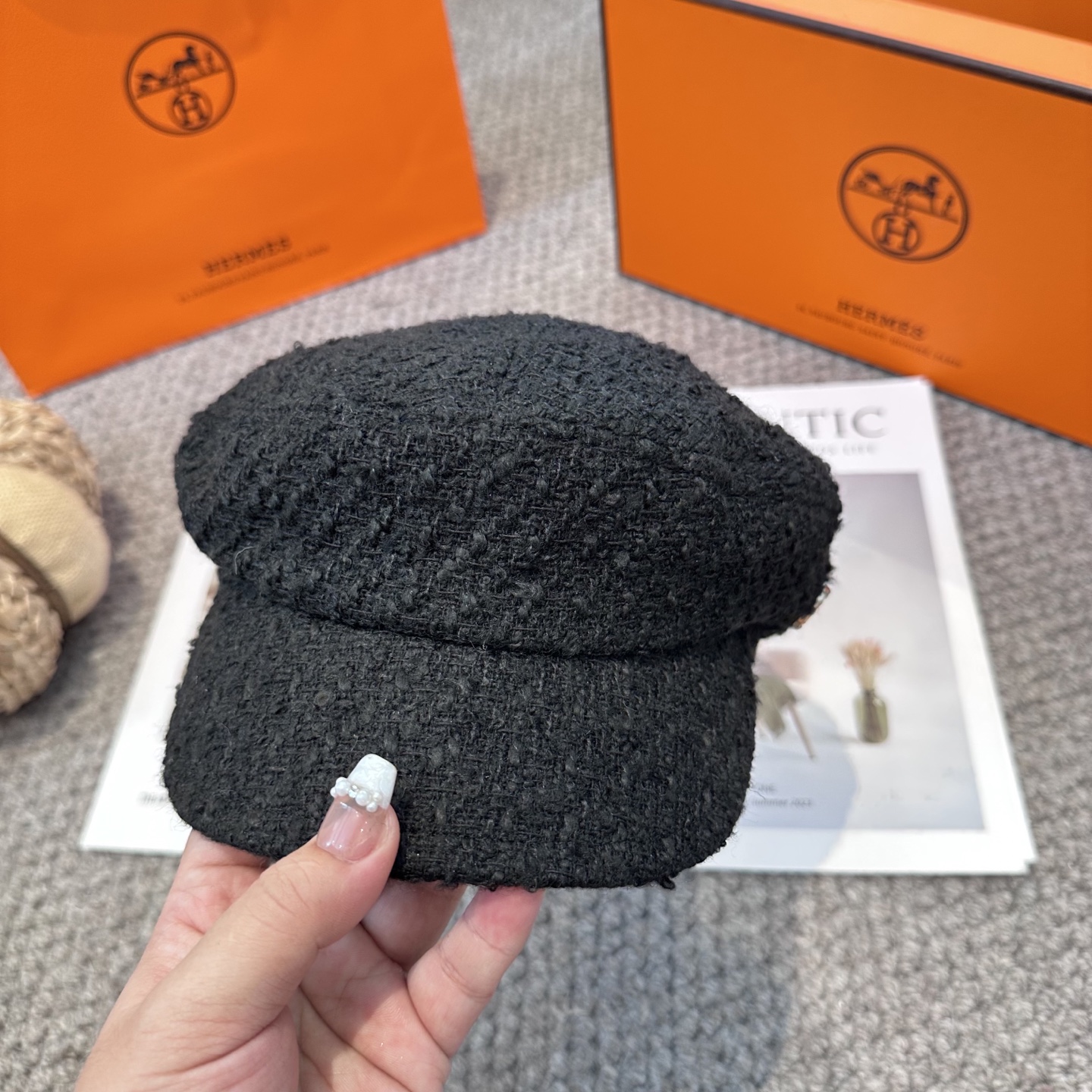  爱马仕HERMES 新款鸭舌画家帽 高版本原单品质 简约经典logo，质感超级赞👍，精致大牌范，女神必