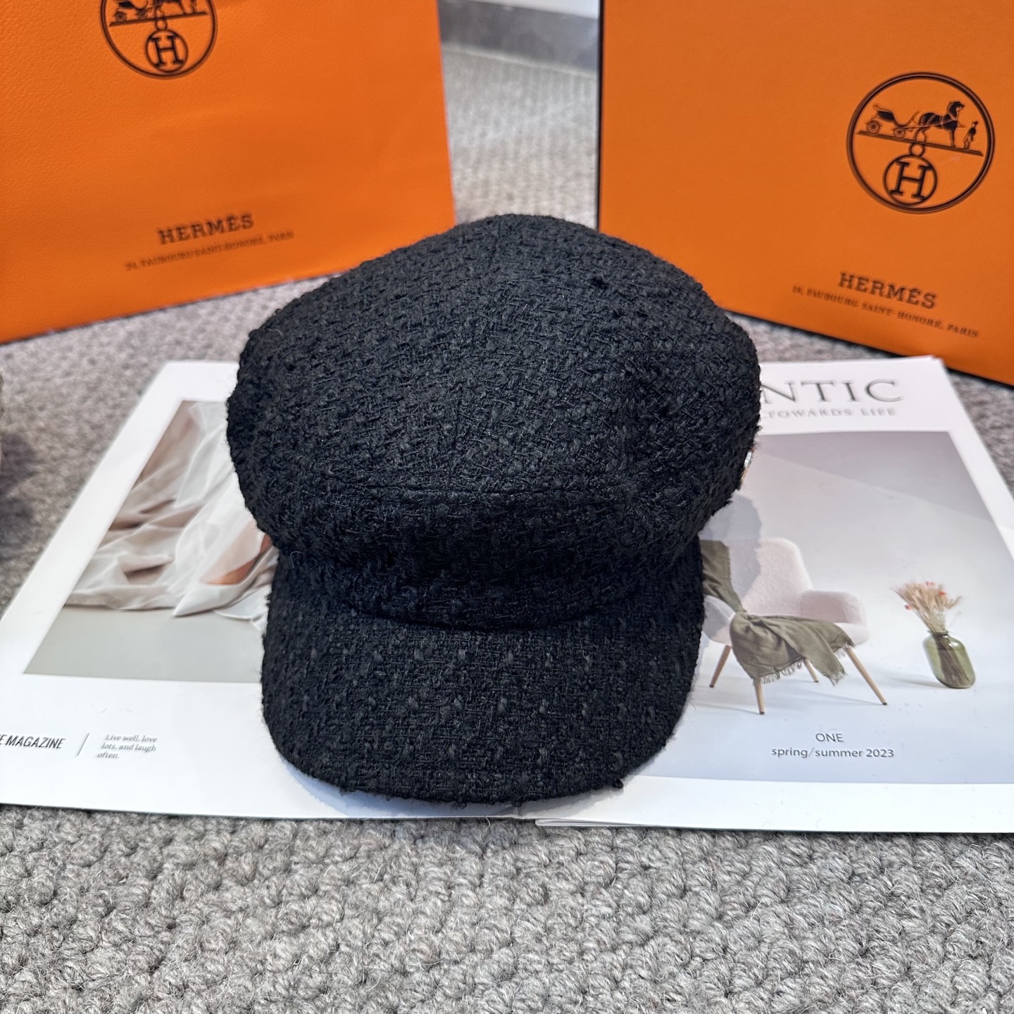  爱马仕HERMES 新款鸭舌画家帽 高版本原单品质 简约经典logo，质感超级赞👍，精致大牌范，女神必