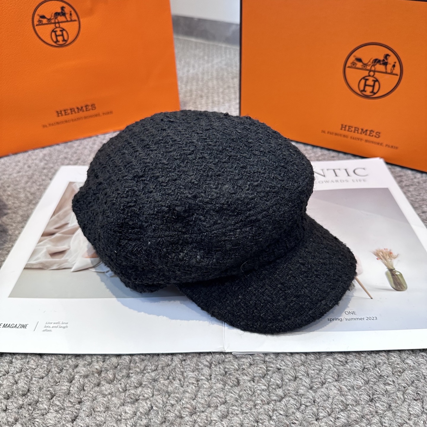  爱马仕HERMES 新款鸭舌画家帽 高版本原单品质 简约经典logo，质感超级赞👍，精致大牌范，女神必