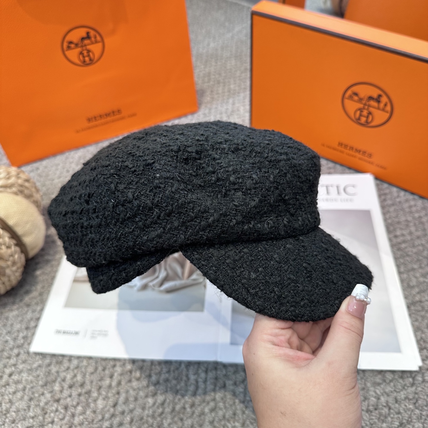  爱马仕HERMES 新款鸭舌画家帽 高版本原单品质 简约经典logo，质感超级赞👍，精致大牌范，女神必