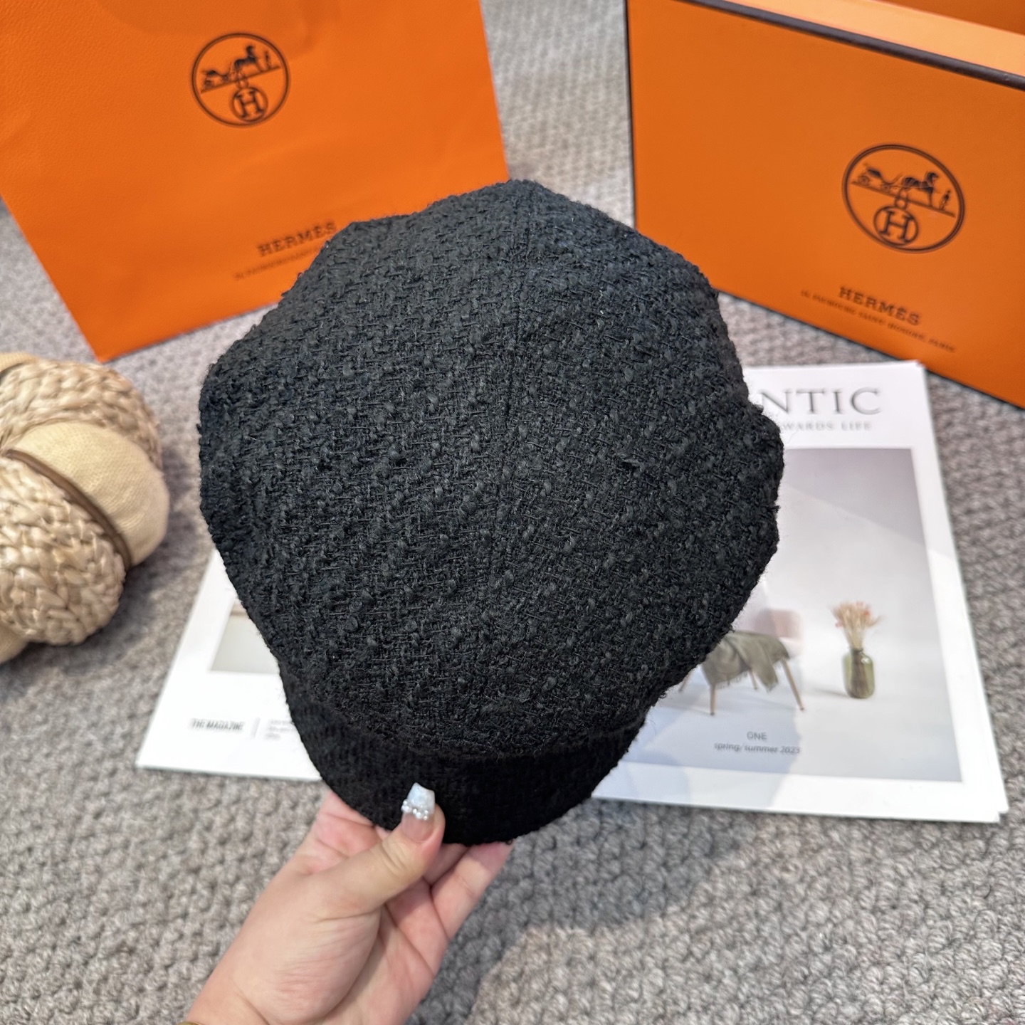  爱马仕HERMES 新款鸭舌画家帽 高版本原单品质 简约经典logo，质感超级赞👍，精致大牌范，女神必
