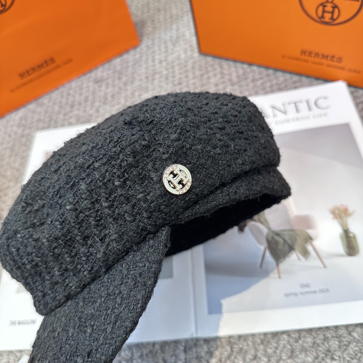  爱马仕HERMES 新款鸭舌画家帽 高版本原单品质 简约经典logo，质感超级赞👍，精致大牌范，女神必