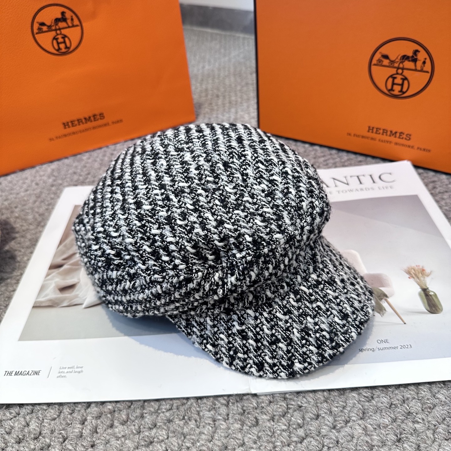  爱马仕HERMES 新款鸭舌画家帽 高版本原单品质 简约经典logo，质感超级赞👍，精致大牌范，女神必