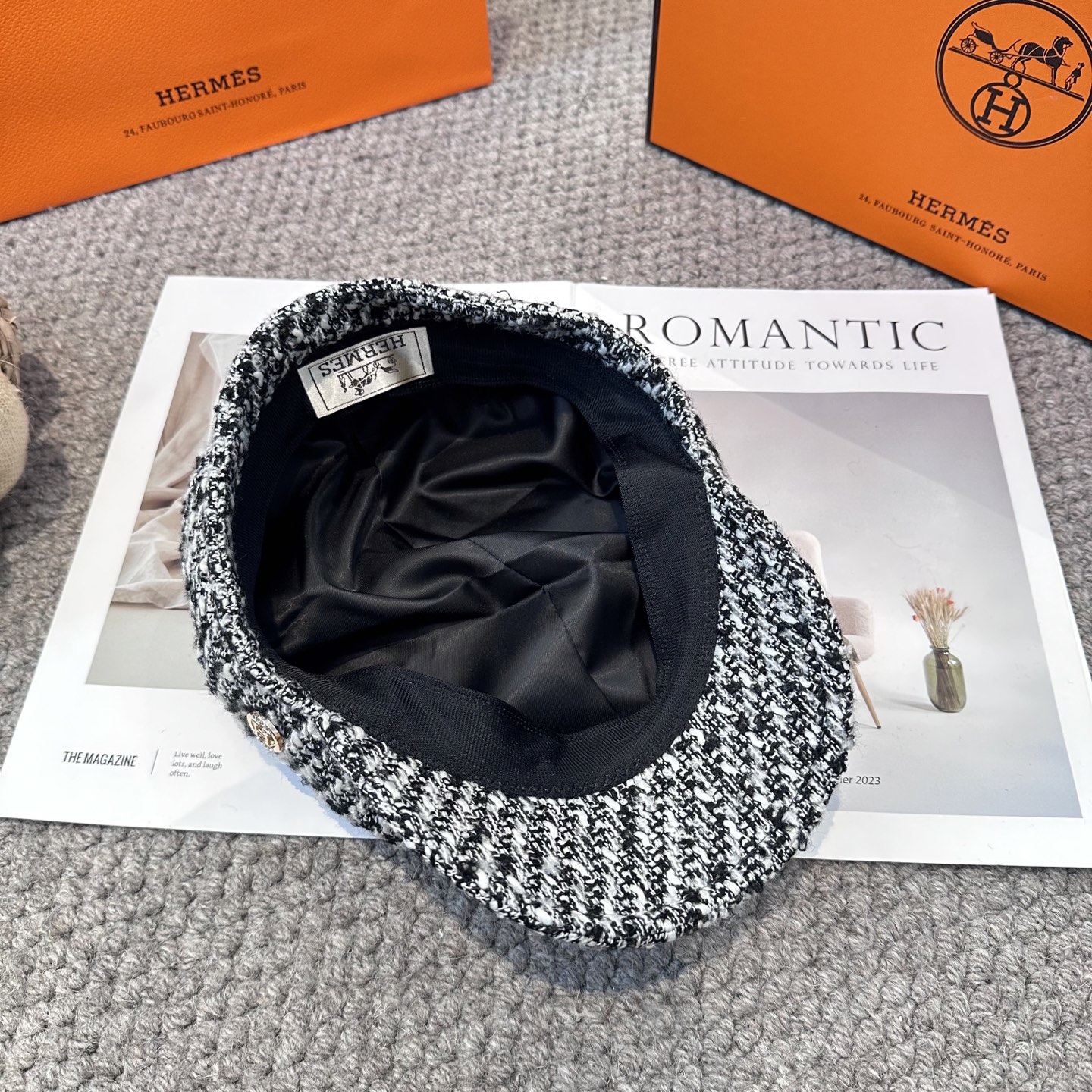  爱马仕HERMES 新款鸭舌画家帽 高版本原单品质 简约经典logo，质感超级赞👍，精致大牌范，女神必