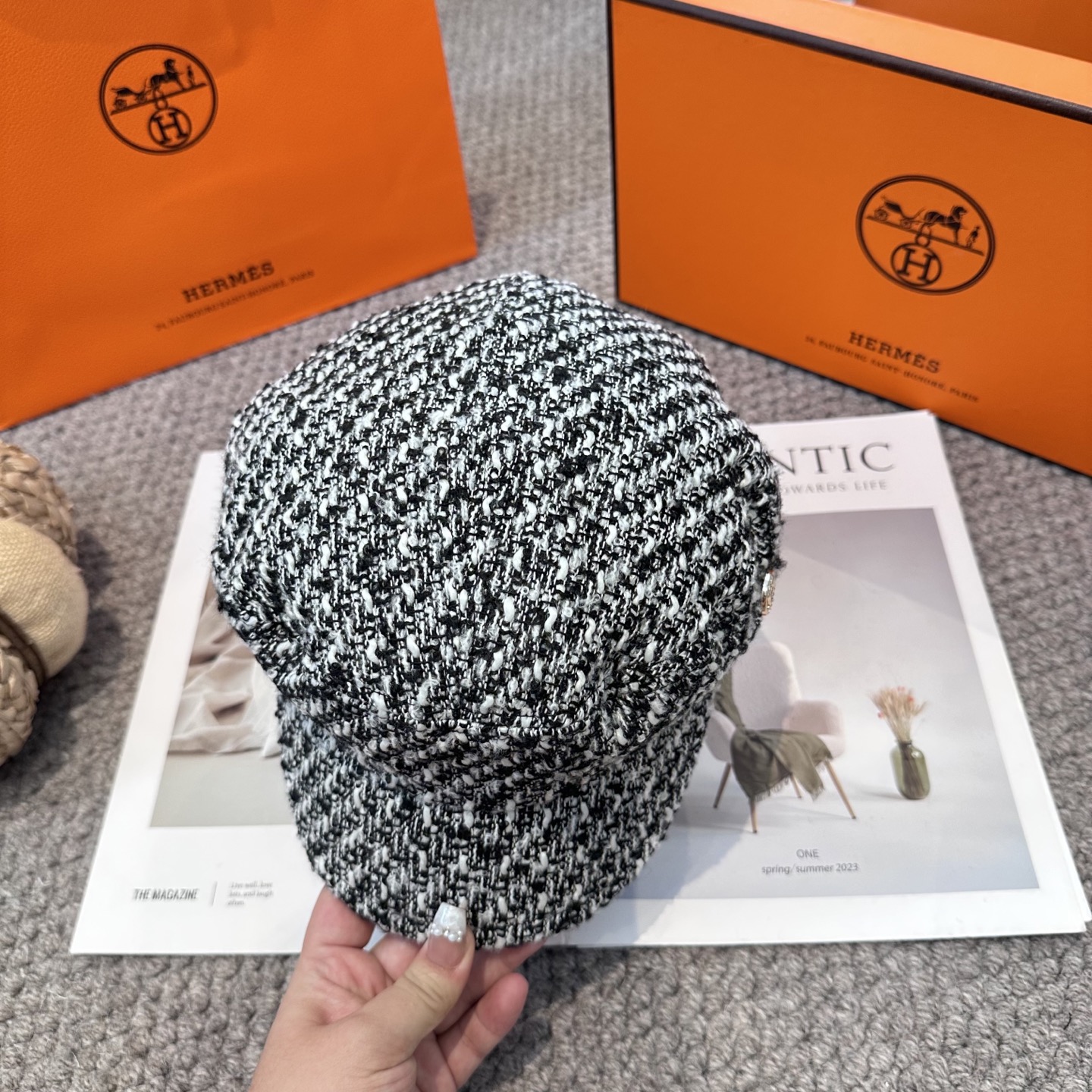  爱马仕HERMES 新款鸭舌画家帽 高版本原单品质 简约经典logo，质感超级赞👍，精致大牌范，女神必