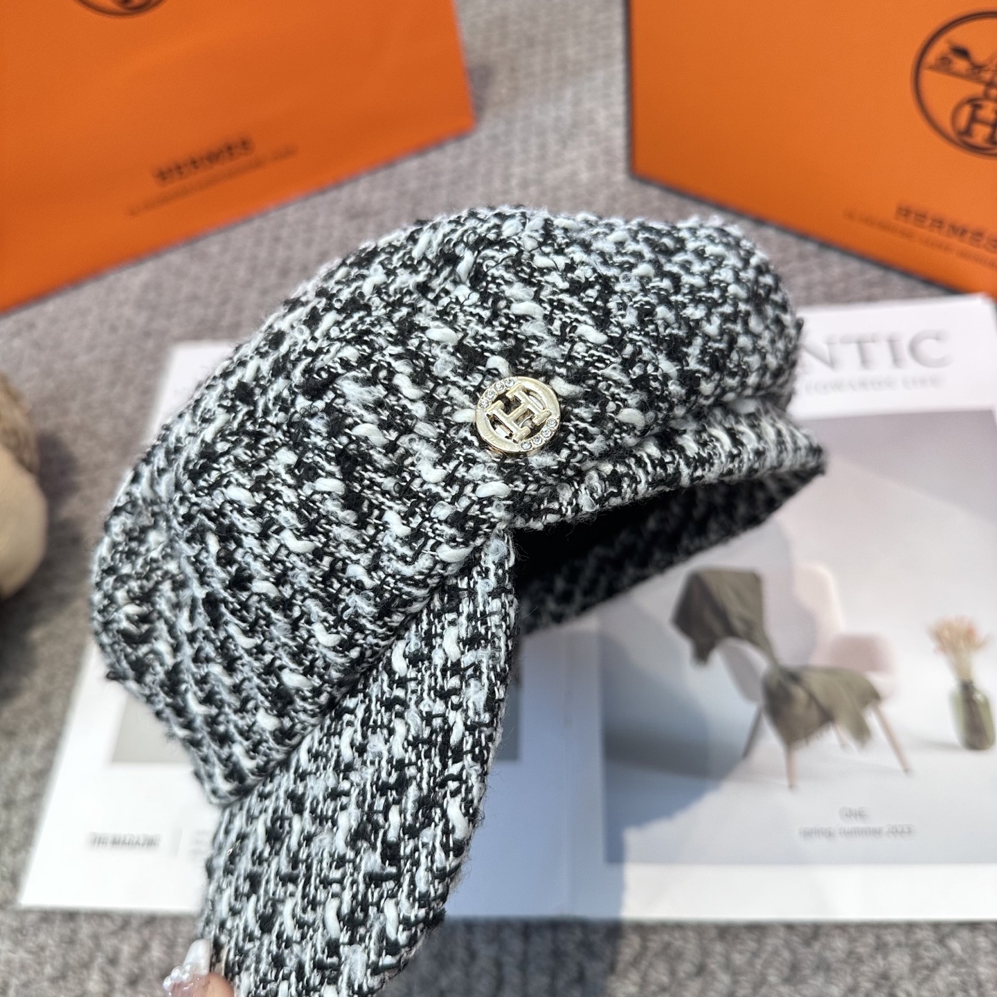  爱马仕HERMES 新款鸭舌画家帽 高版本原单品质 简约经典logo，质感超级赞👍，精致大牌范，女神必