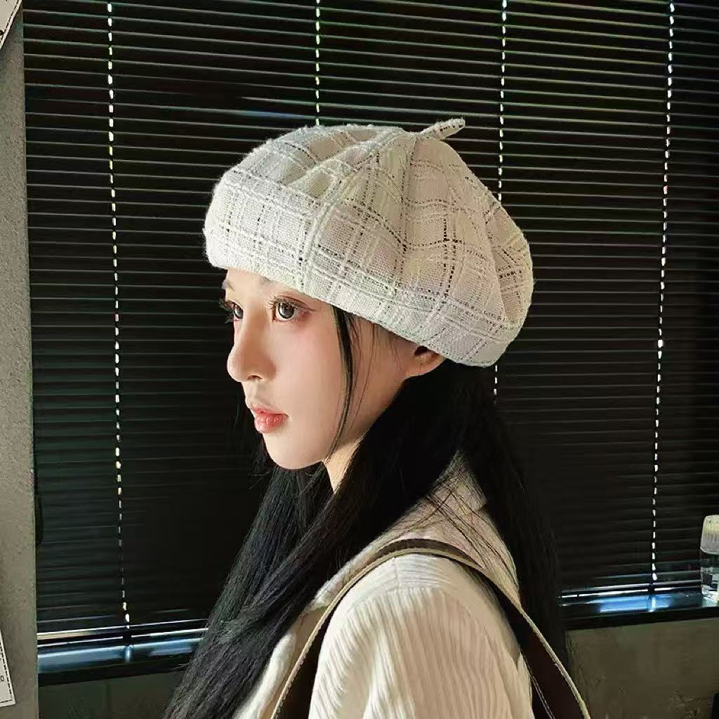 Valentino华伦天奴 简单不失优雅 简约风 新款格纹贝雷帽