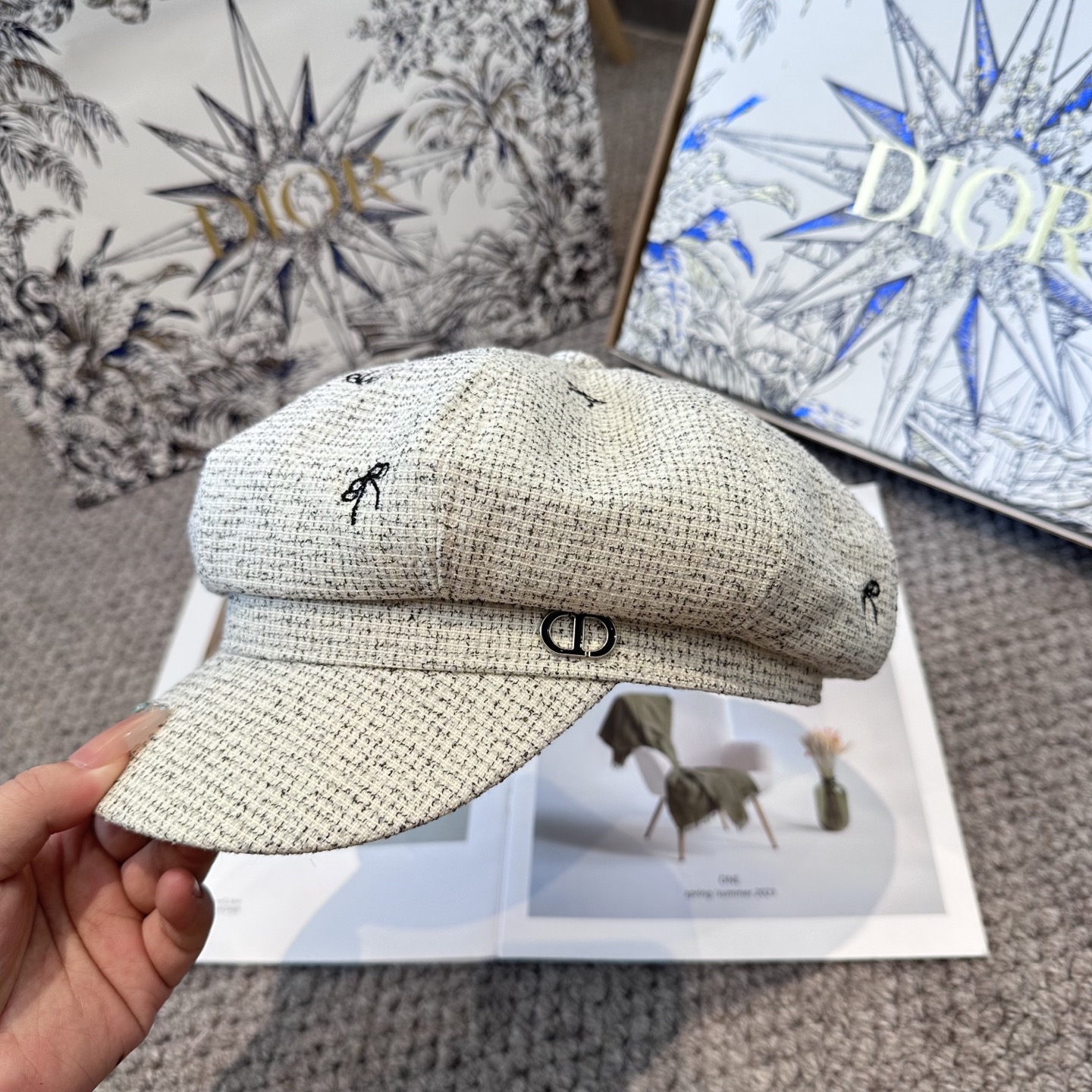  DIOR迪奥 新款蝴蝶结🎀八角帽。大牌高级十感足！简约尚时风，男女同款！高质品，尊享品质感！