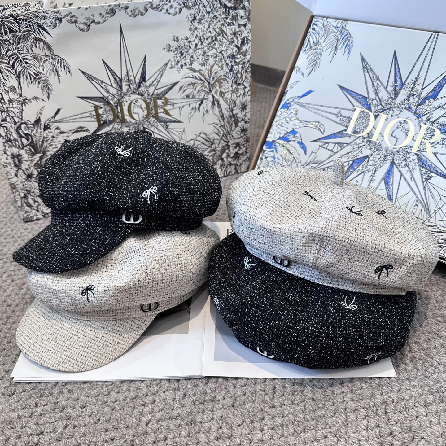  DIOR迪奥 新款蝴蝶结🎀八角帽。大牌高级十感足！简约尚时风，男女同款！高质品，尊享品质感！