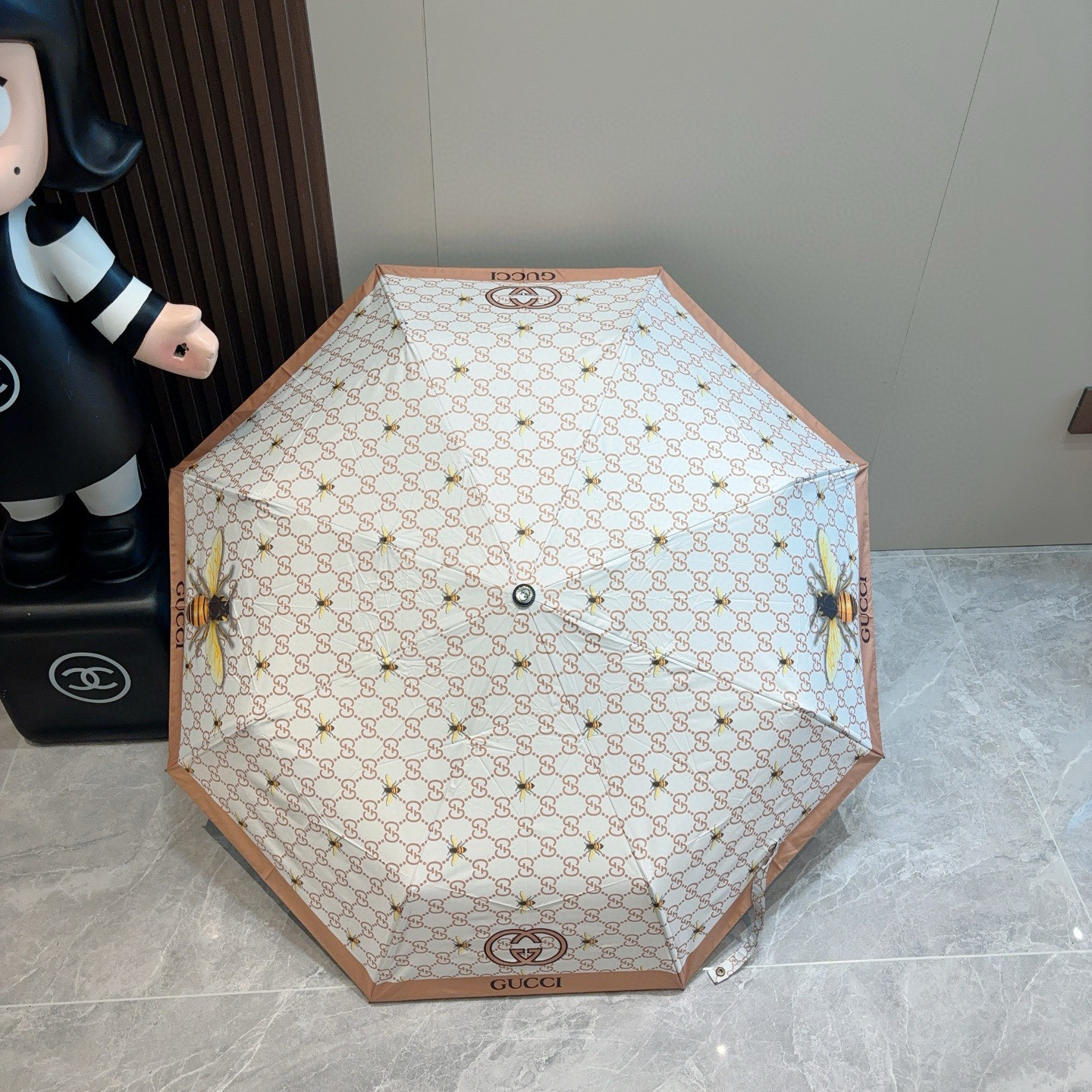  GUCCI（古奇） 三折自动折叠晴雨伞  晴天遮阳 雨天遮雨 原单代工品质 带防紫外线涂层 长度30c