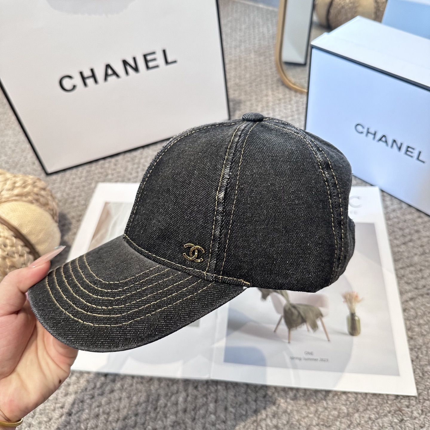 CHANEL香奈儿 新款简约logo棒球帽，新款出货，大牌款超好搭配，赶紧入手！