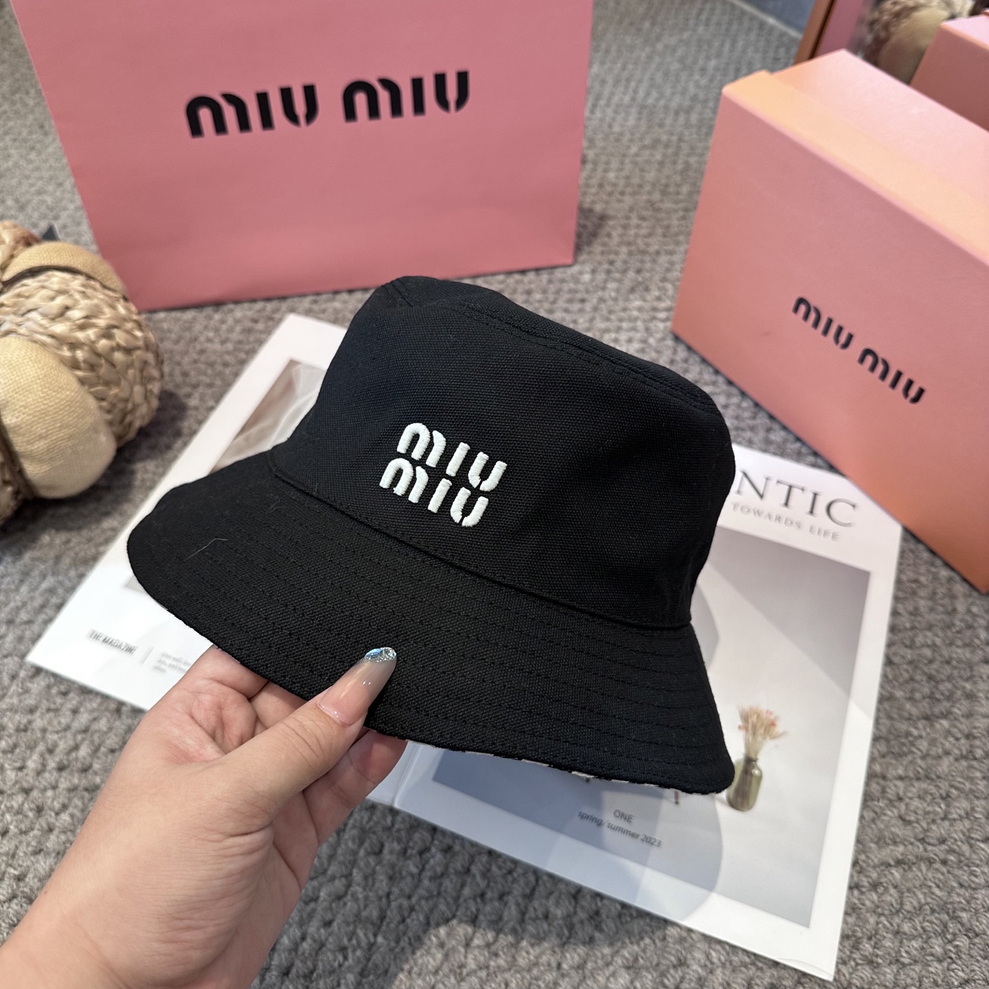  miumiu双面渔夫帽 一比一开模定制，头围57cm男女通用