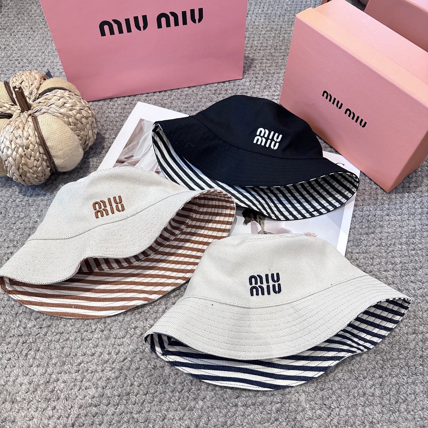  miumiu双面渔夫帽 一比一开模定制，头围57cm男女通用