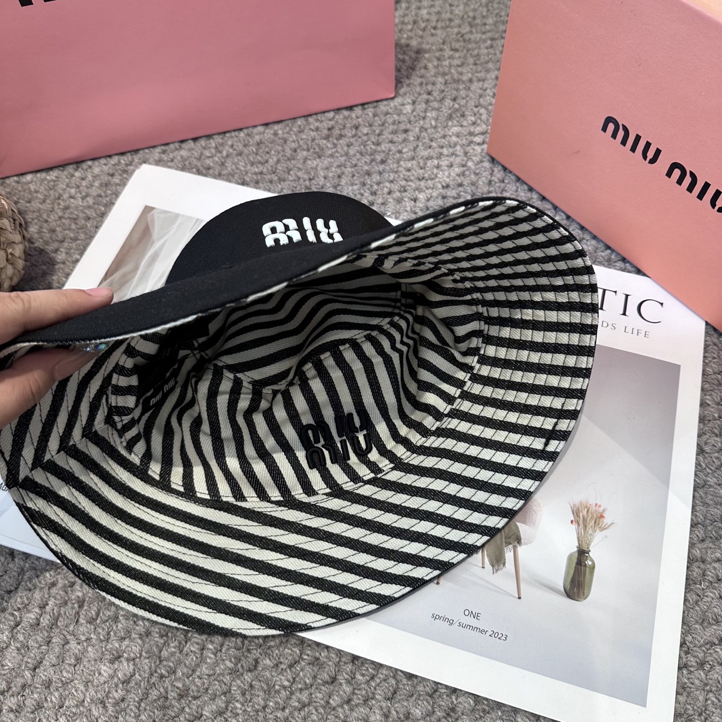  miumiu双面渔夫帽 一比一开模定制，头围57cm男女通用