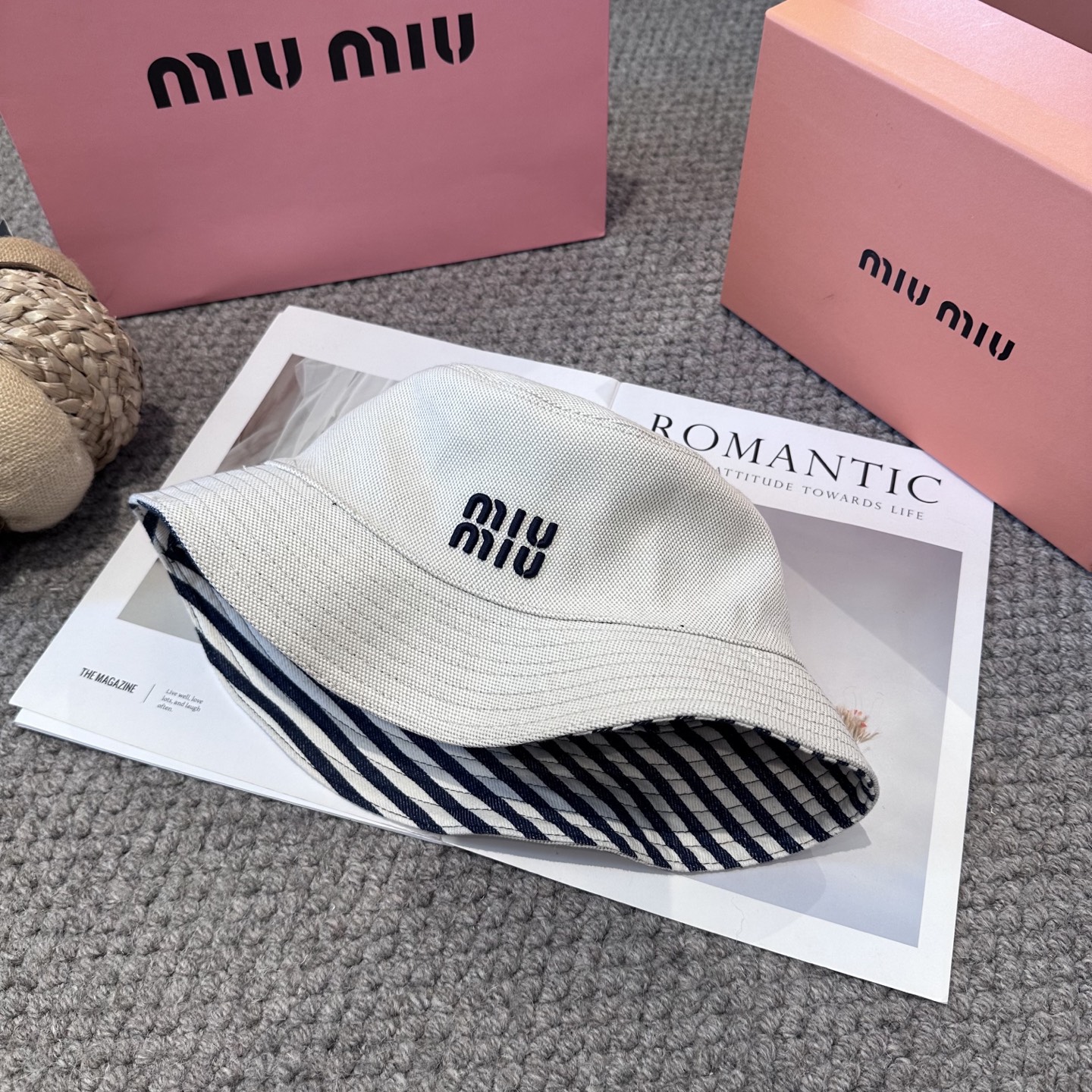  miumiu双面渔夫帽 一比一开模定制，头围57cm男女通用