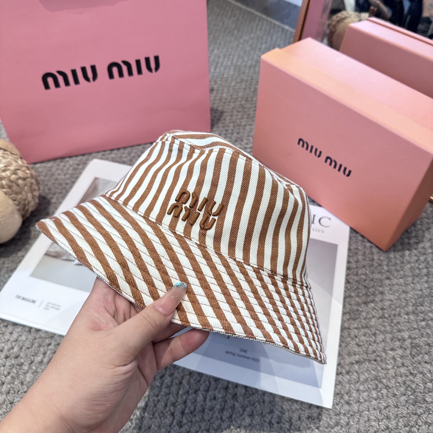  miumiu双面渔夫帽 一比一开模定制，头围57cm男女通用
