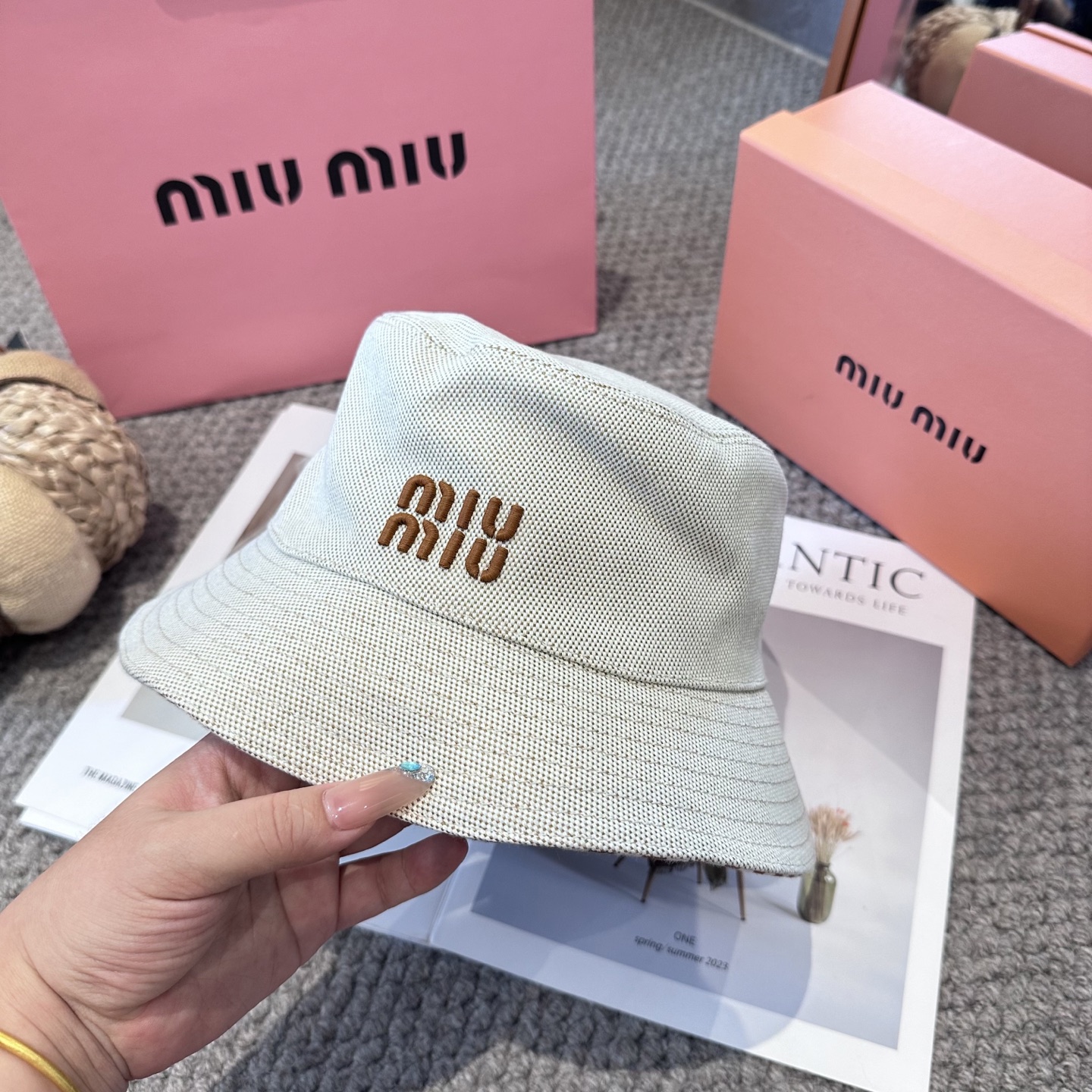  miumiu双面渔夫帽 一比一开模定制，头围57cm男女通用