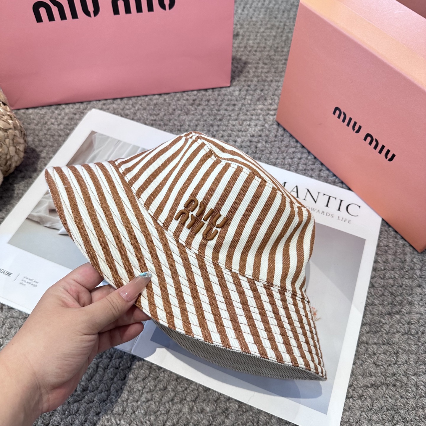  miumiu双面渔夫帽 一比一开模定制，头围57cm男女通用