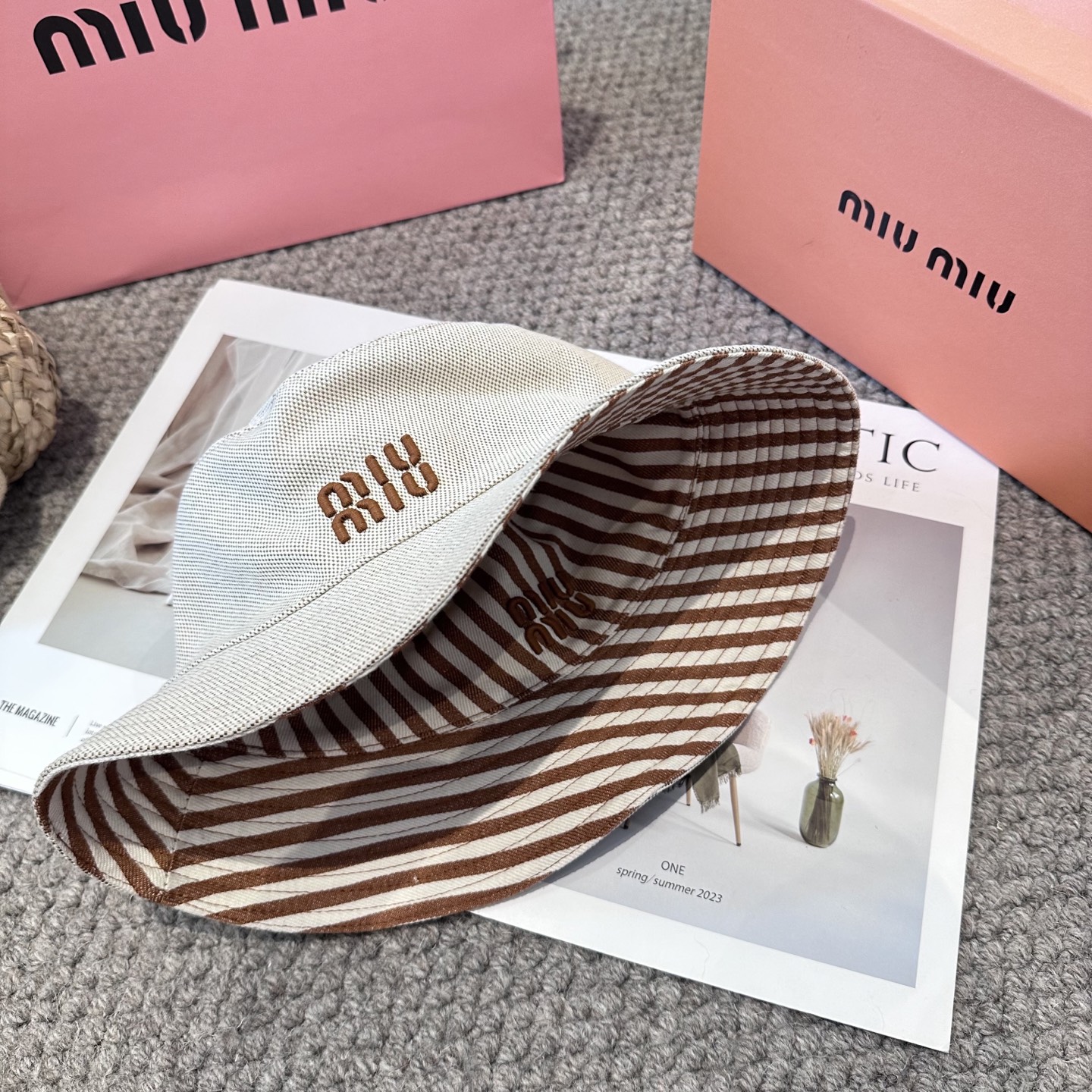  miumiu双面渔夫帽 一比一开模定制，头围57cm男女通用