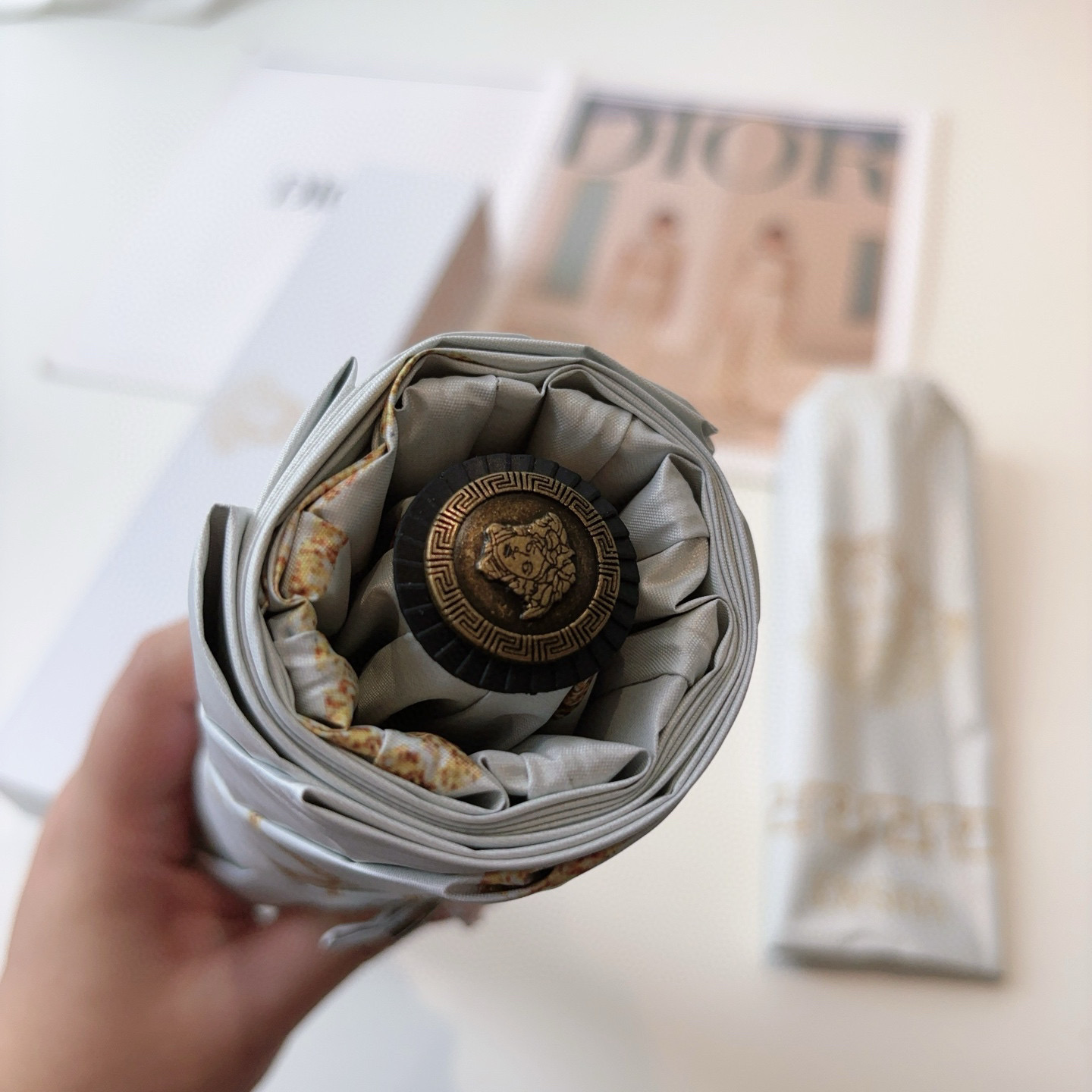  范思哲（VERSACE）新款 三折自动折叠晴雨伞 年度最新火爆单品  原单代工级品质 第一代210T碰