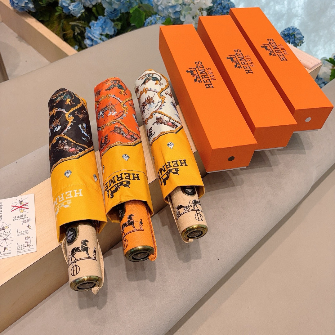     爱马仕（Hermès） 极品H家三折自动伞重磅呈现 以其精湛的工艺技术和源源不断的想像力 新涂层