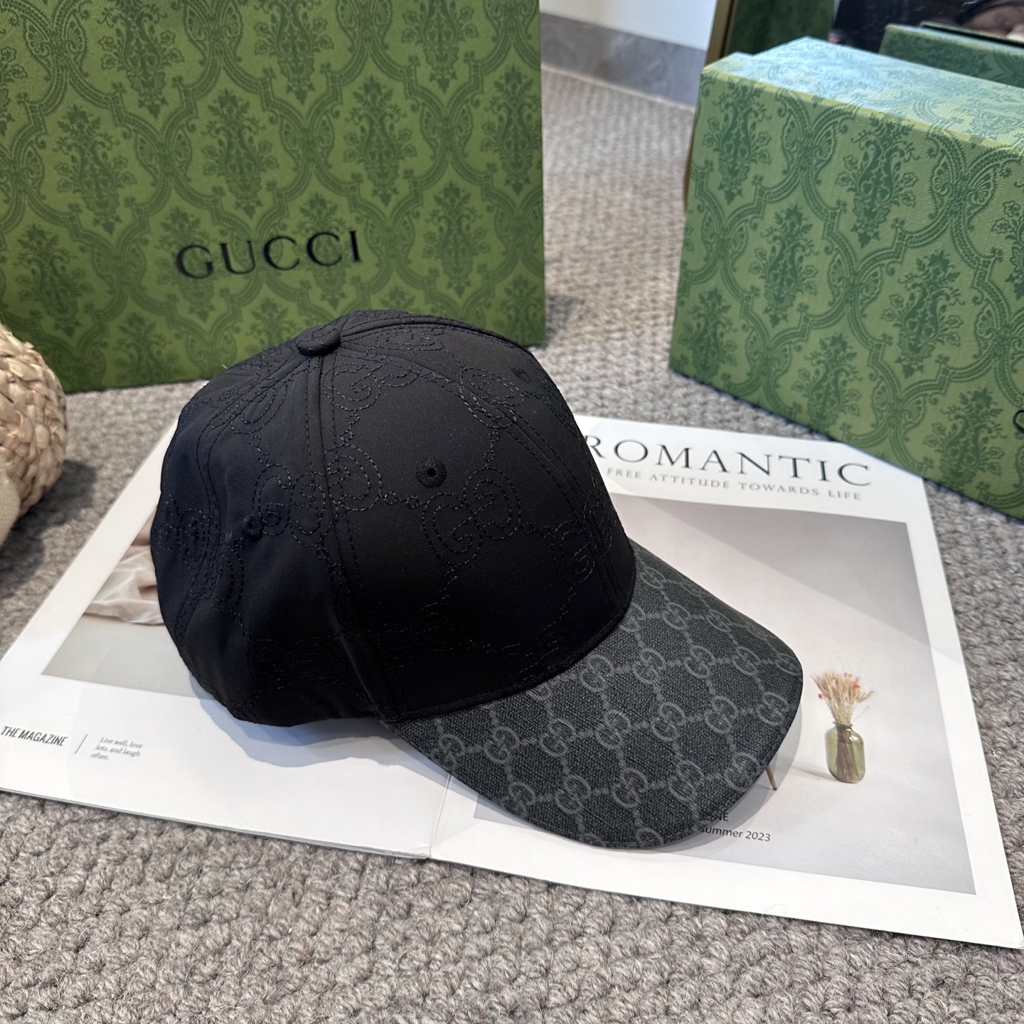 GUCCI古奇棒球帽2025新款gg提花 工艺非常精美 高档大气上档次！低调奢华，方便携带！