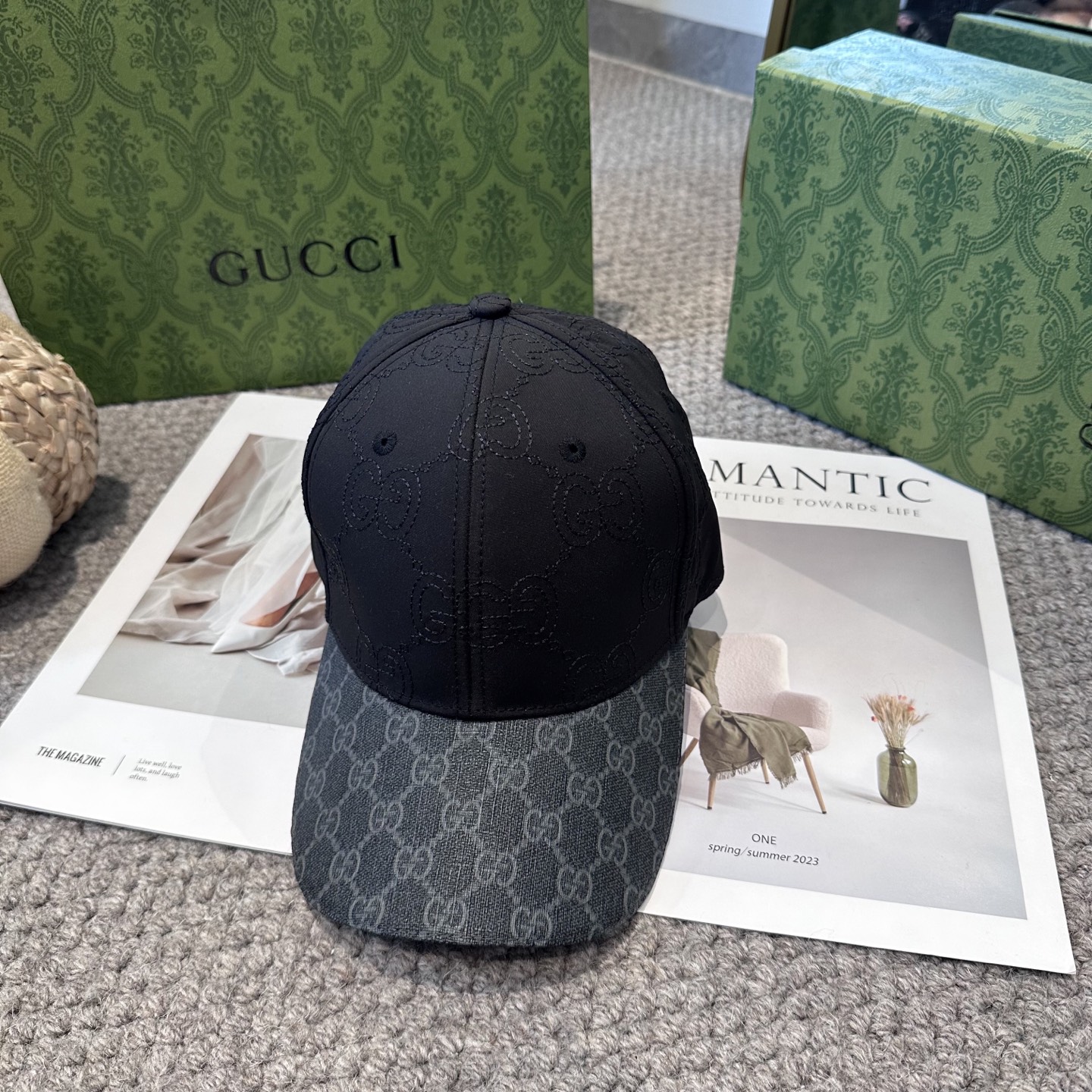 GUCCI古奇棒球帽2025新款gg提花 工艺非常精美 高档大气上档次！低调奢华，方便携带！