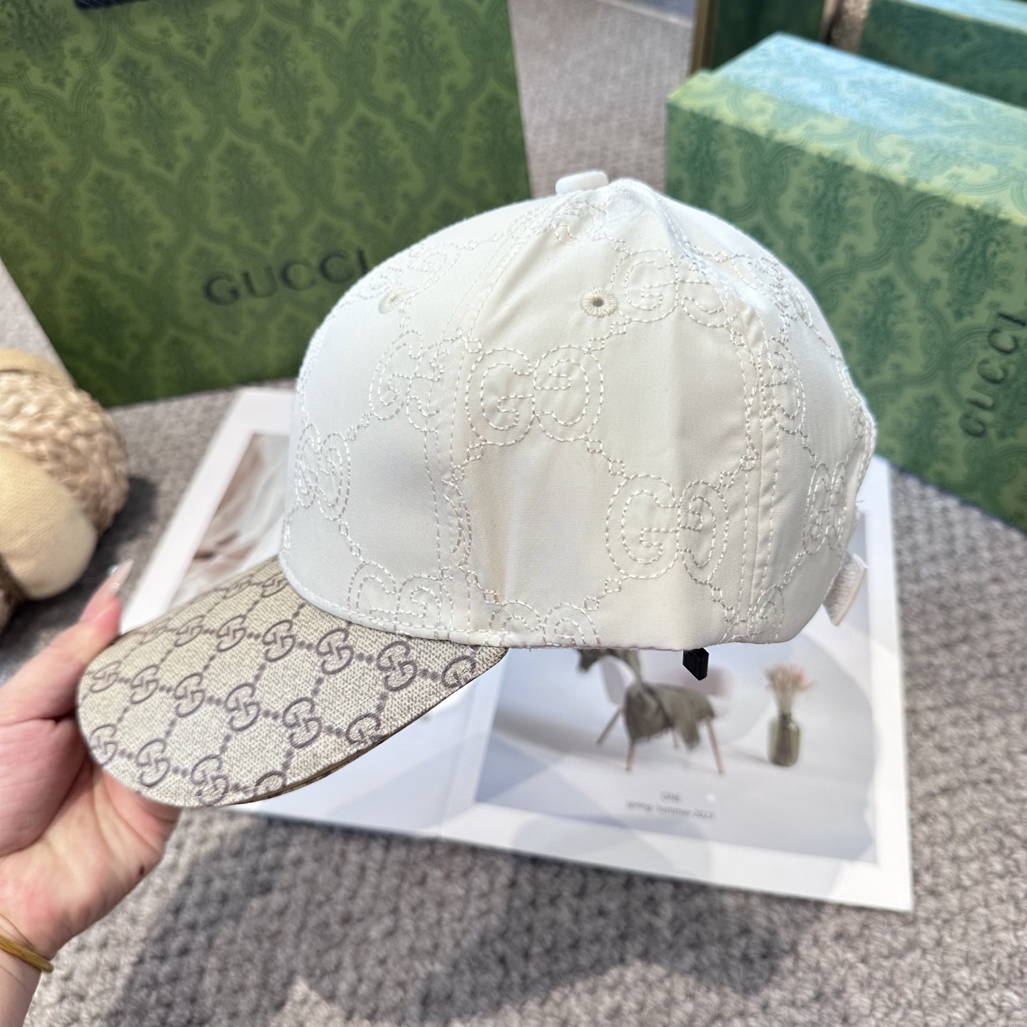 GUCCI古奇棒球帽2025新款gg提花 工艺非常精美 高档大气上档次！低调奢华，方便携带！