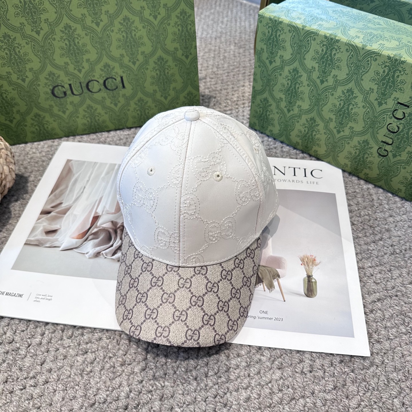 GUCCI古奇棒球帽2025新款gg提花 工艺非常精美 高档大气上档次！低调奢华，方便携带！