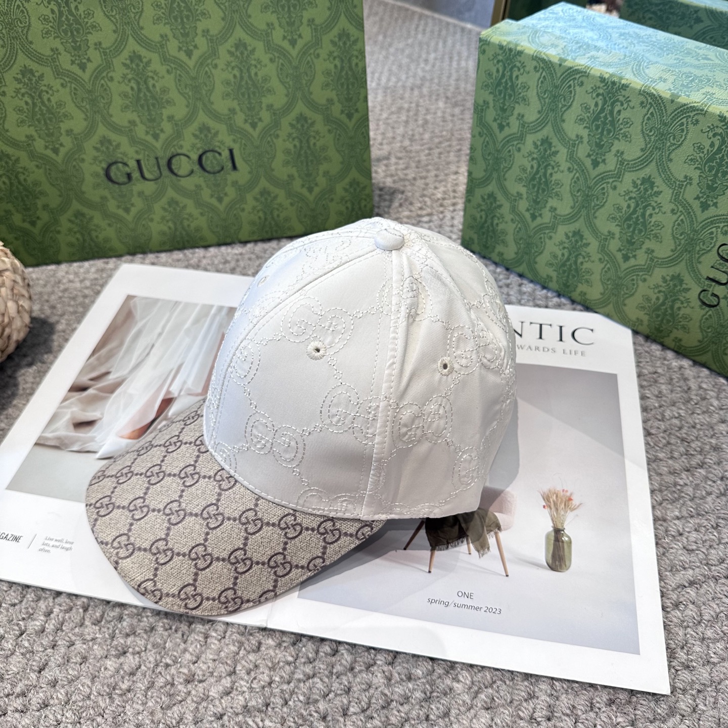 GUCCI古奇棒球帽2025新款gg提花 工艺非常精美 高档大气上档次！低调奢华，方便携带！