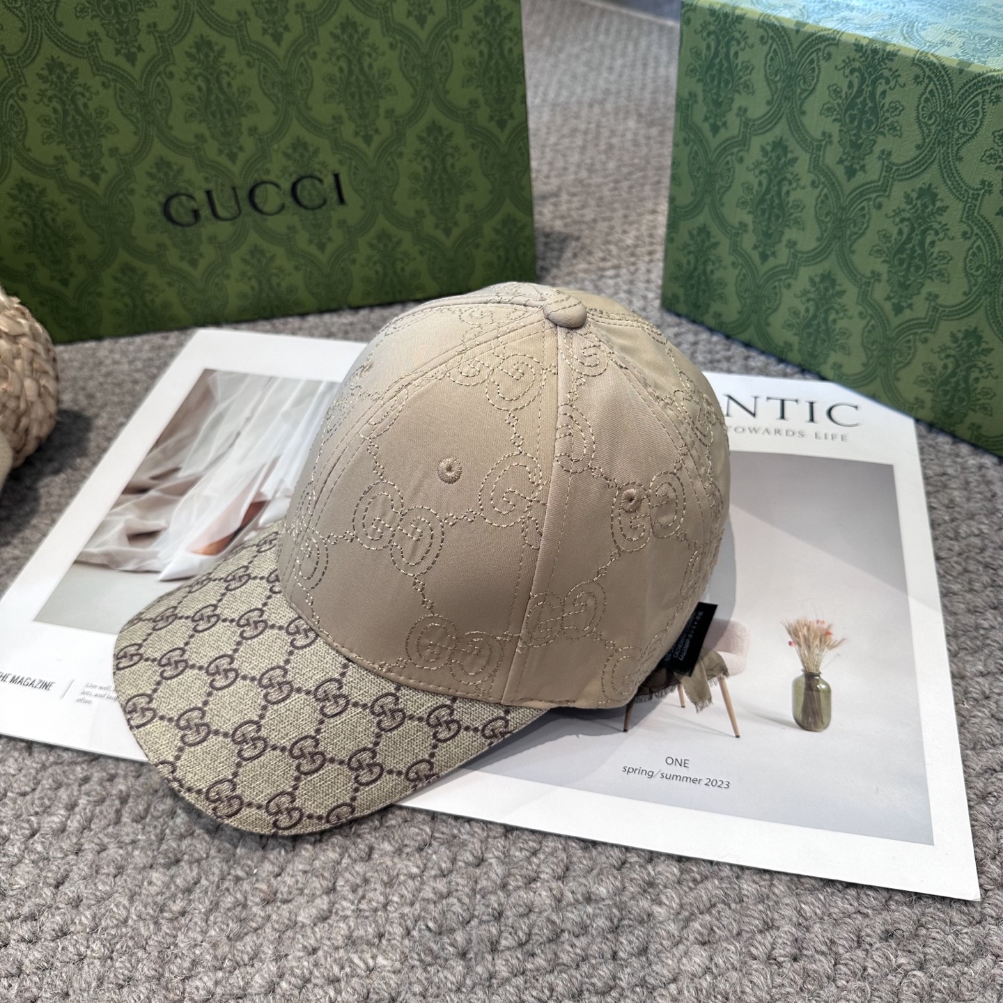 GUCCI古奇棒球帽2025新款gg提花 工艺非常精美 高档大气上档次！低调奢华，方便携带！