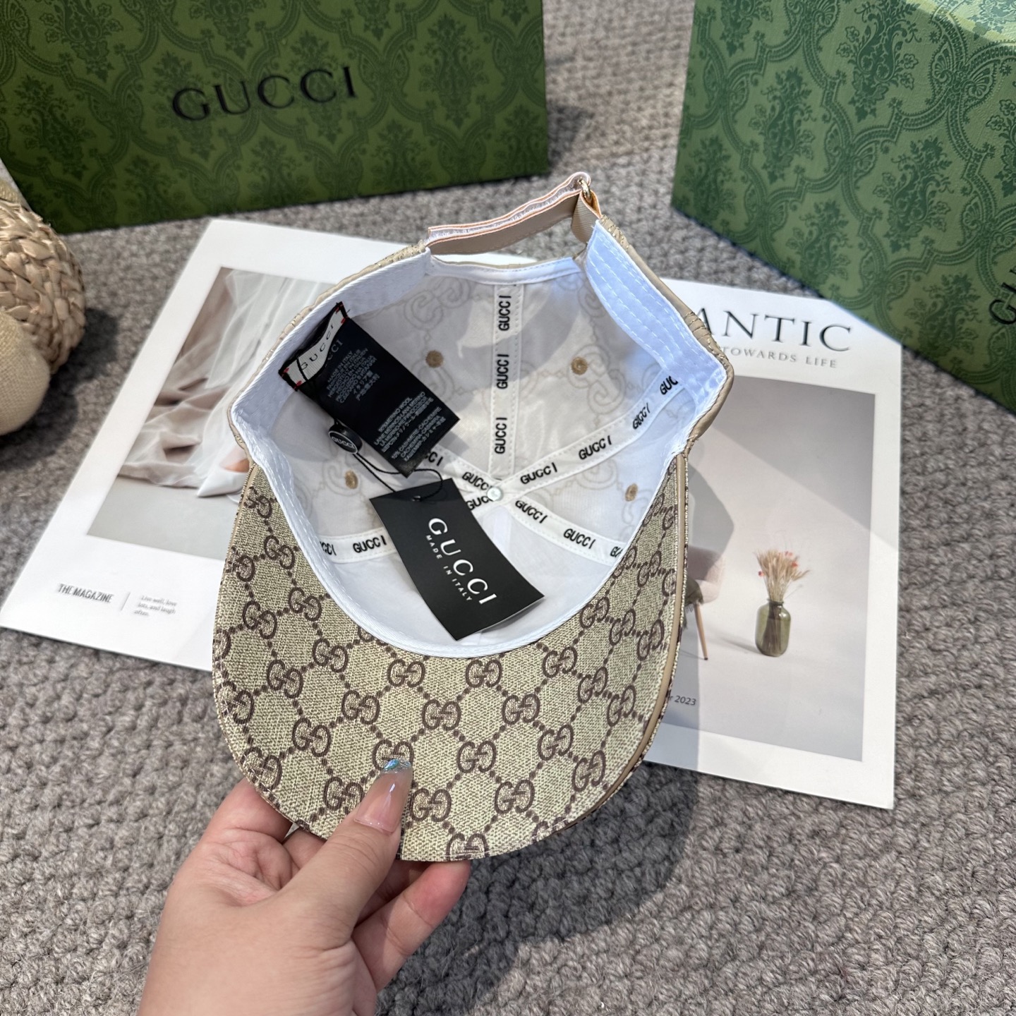 GUCCI古奇棒球帽2025新款gg提花 工艺非常精美 高档大气上档次！低调奢华，方便携带！