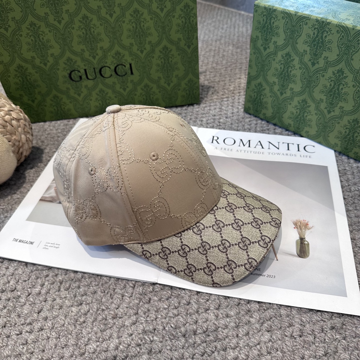 GUCCI古奇棒球帽2025新款gg提花 工艺非常精美 高档大气上档次！低调奢华，方便携带！