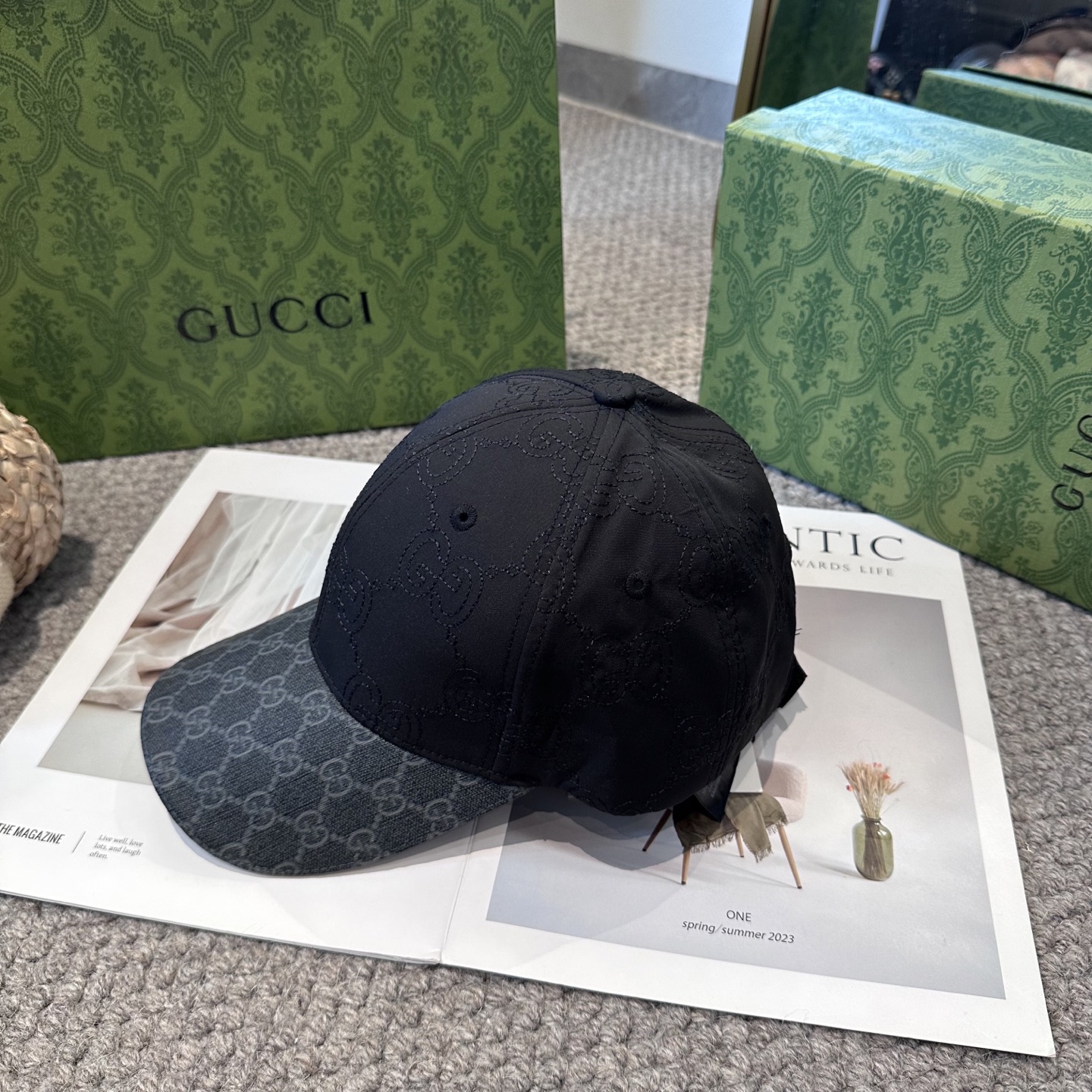GUCCI古奇棒球帽2025新款gg提花 工艺非常精美 高档大气上档次！低调奢华，方便携带！
