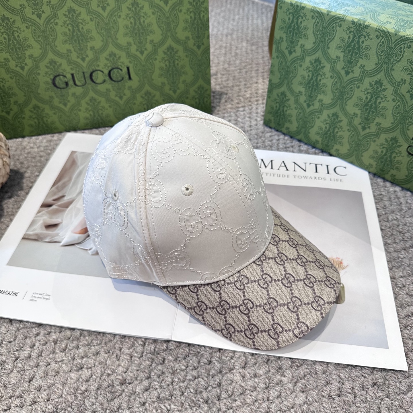 GUCCI古奇棒球帽2025新款gg提花 工艺非常精美 高档大气上档次！低调奢华，方便携带！