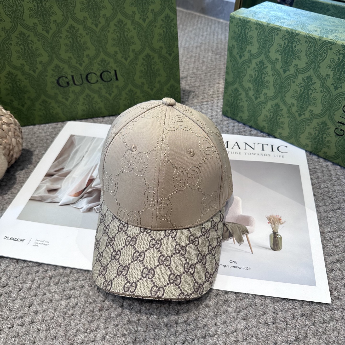 GUCCI古奇棒球帽2025新款gg提花 工艺非常精美 高档大气上档次！低调奢华，方便携带！