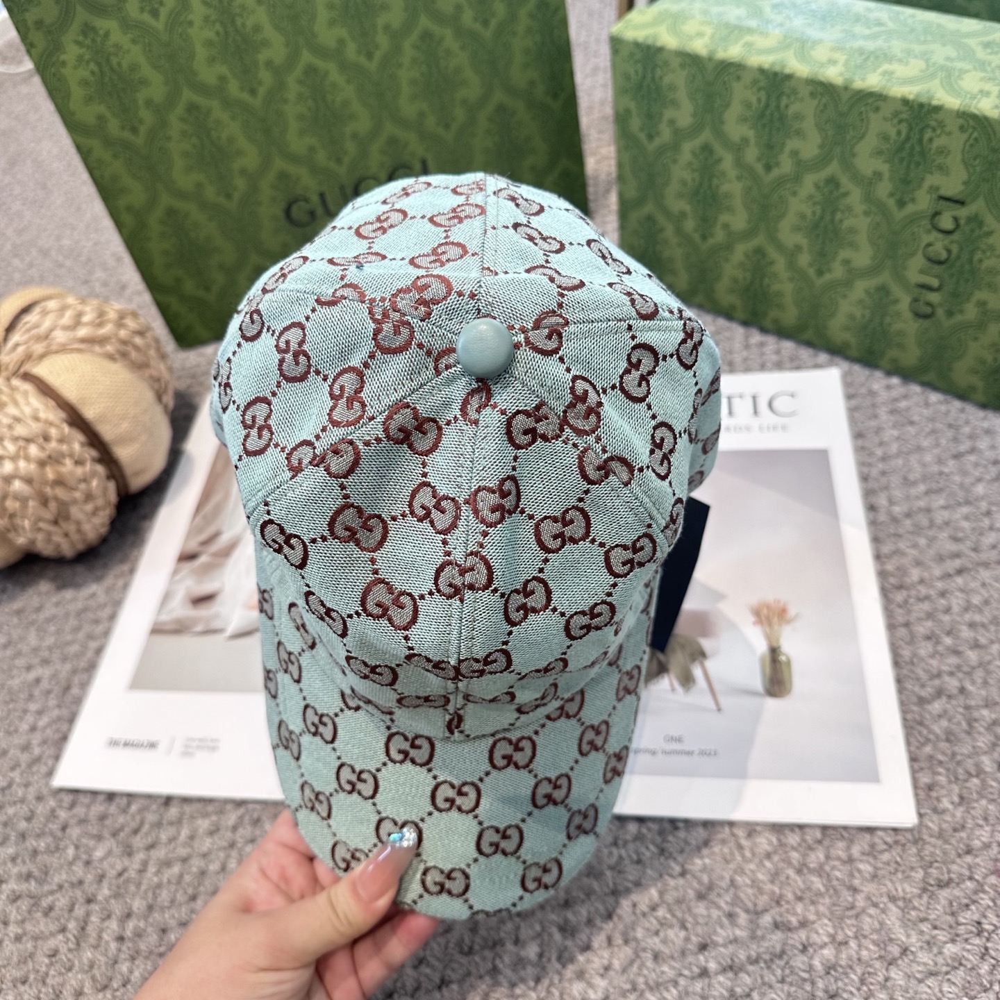GUCCI古奇棒球帽2025新款gg提花 工艺非常精美 高档大气上档次！低调奢华，方便携带！