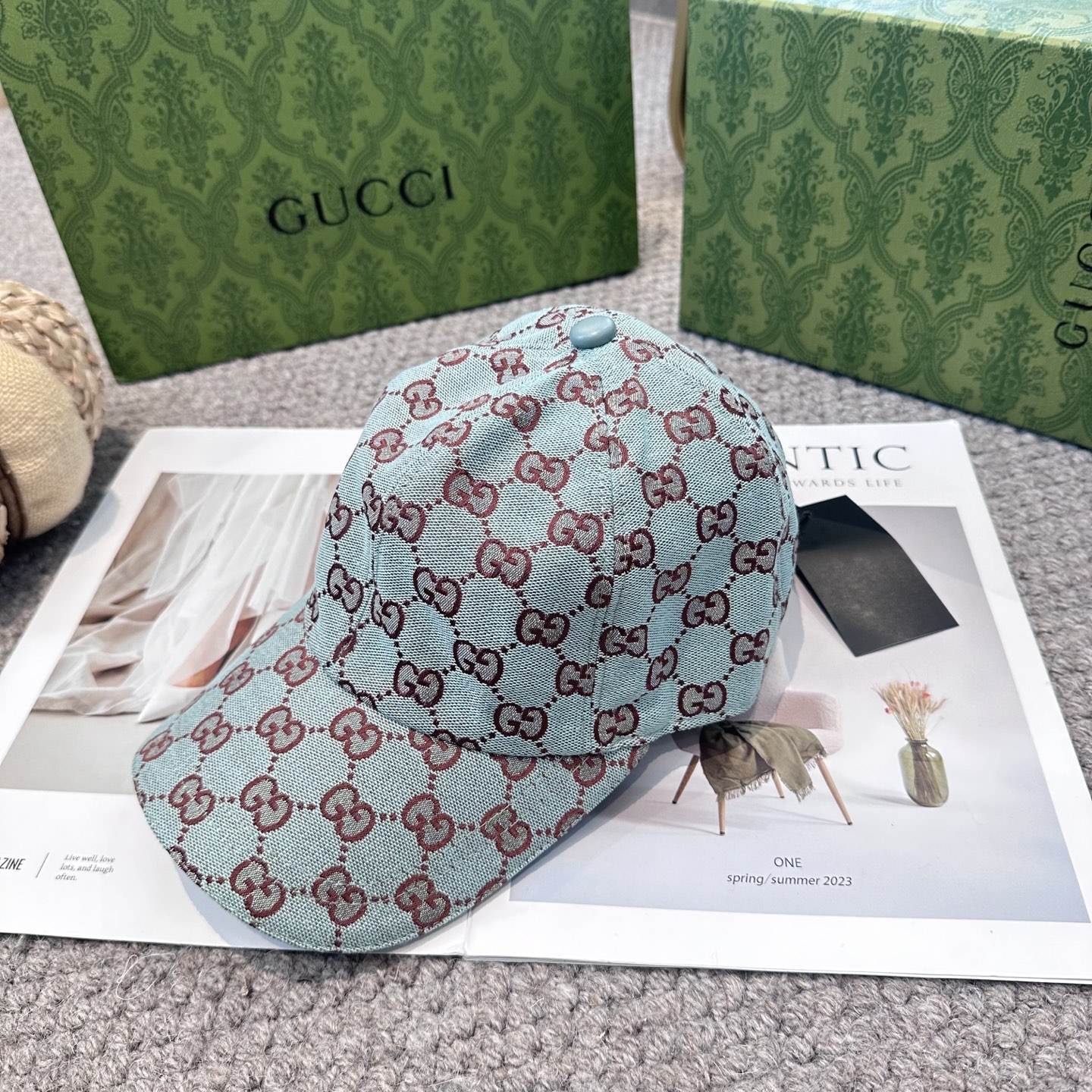 GUCCI古奇棒球帽2025新款gg提花 工艺非常精美 高档大气上档次！低调奢华，方便携带！