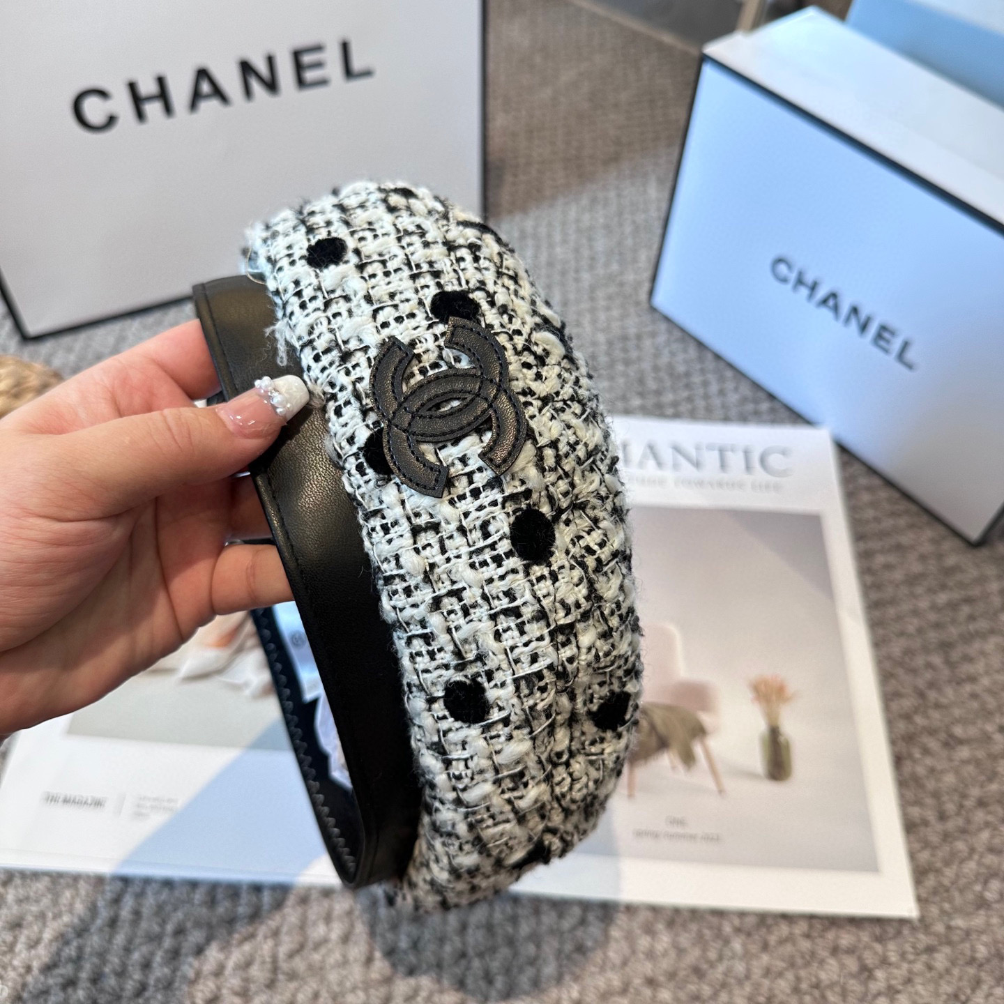  CHANEL香奈儿 新款皮革羊毛拼接贝雷帽女秋冬百搭辣妹个性显脸小 不挑人的帽型 