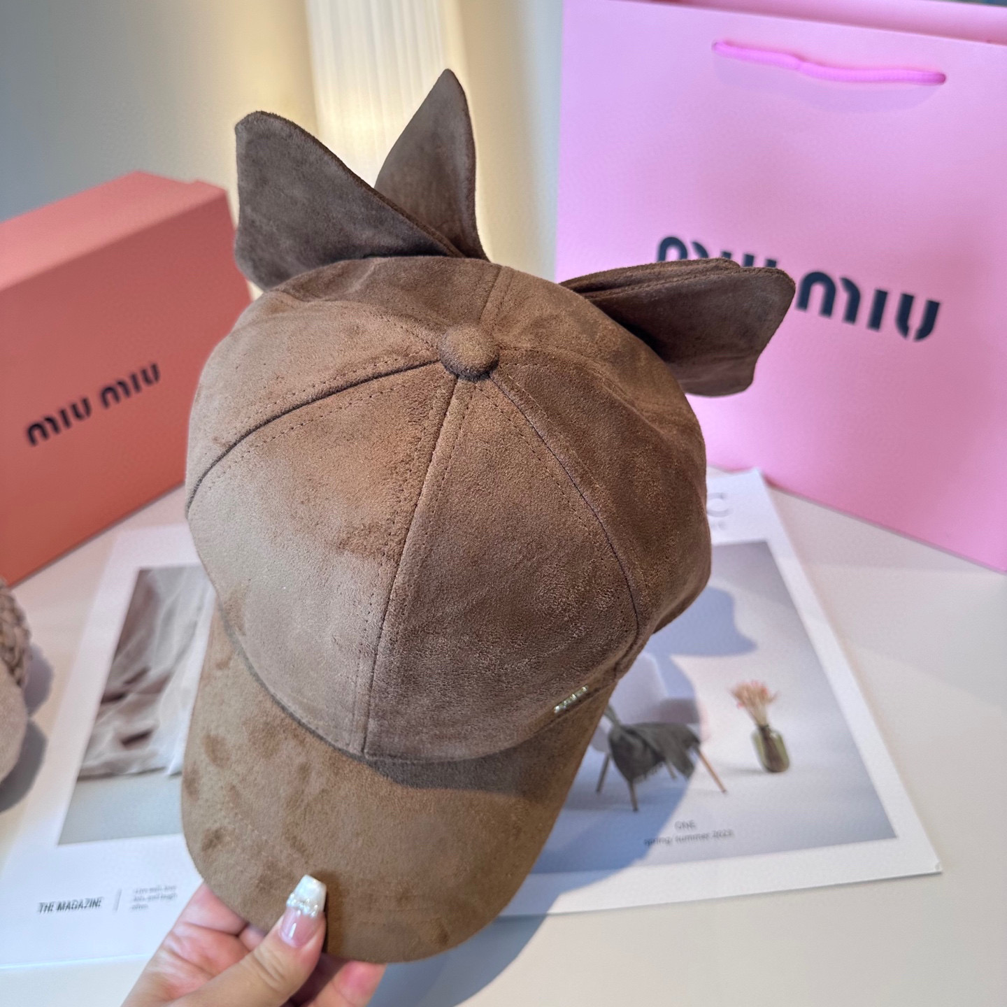  miumiu缪缪 新款绒面 蝴蝶结鸭舌帽，高端定制，百搭时尚精致💍3色