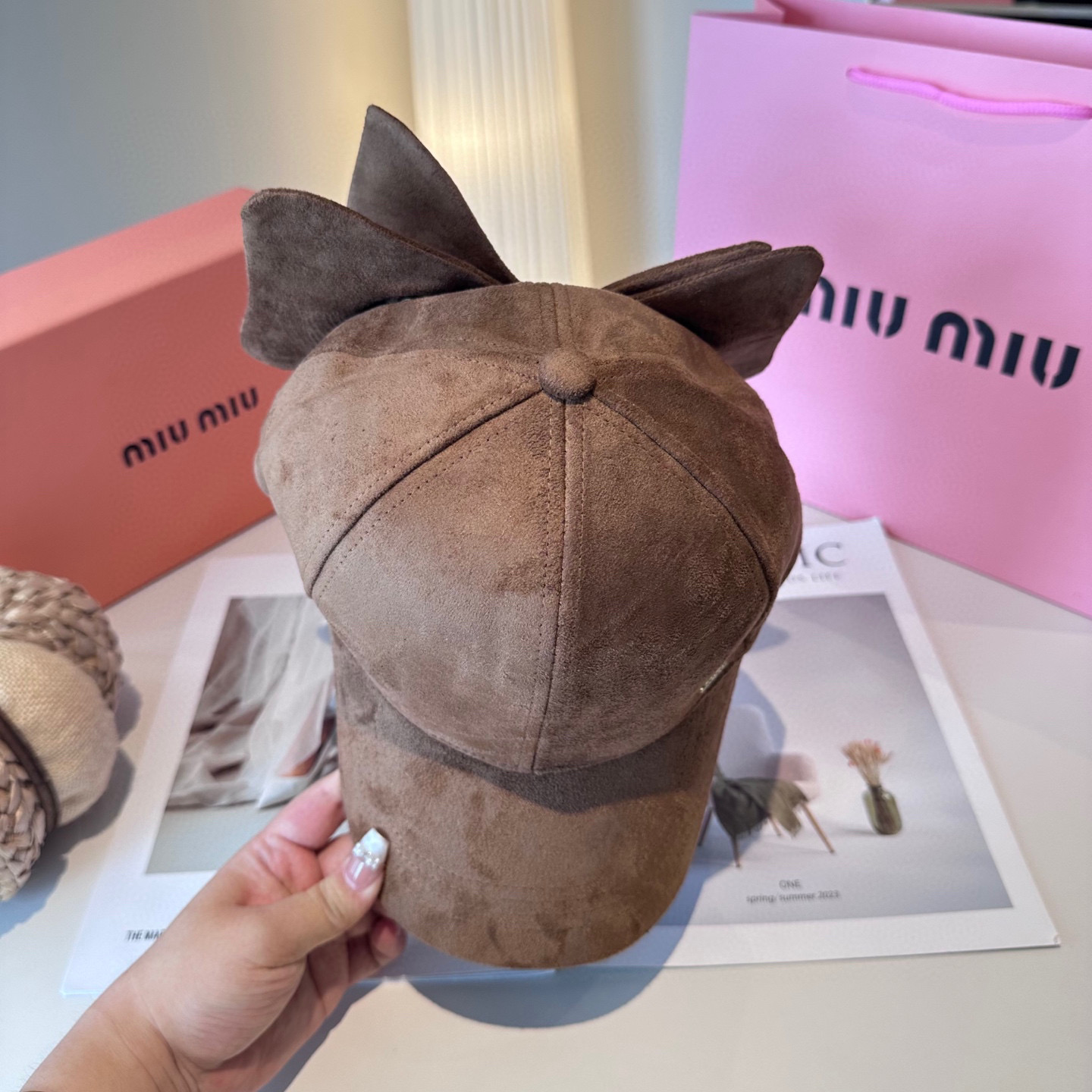  miumiu缪缪 新款绒面 蝴蝶结鸭舌帽，高端定制，百搭时尚精致💍3色