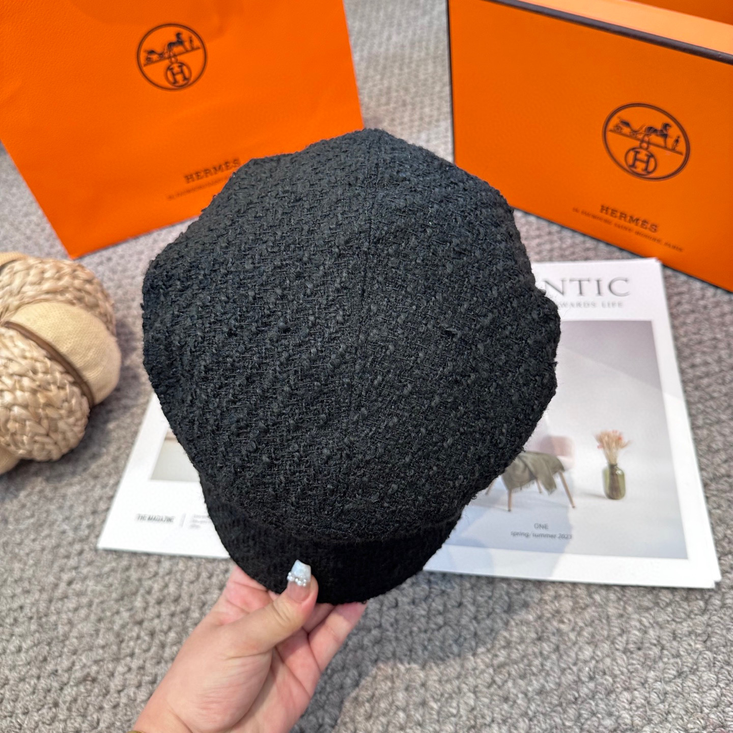  爱马仕HERMES 新款鸭舌画家帽 高版本原单品质 简约经典logo，质感超级赞👍，精致大牌范，女神必