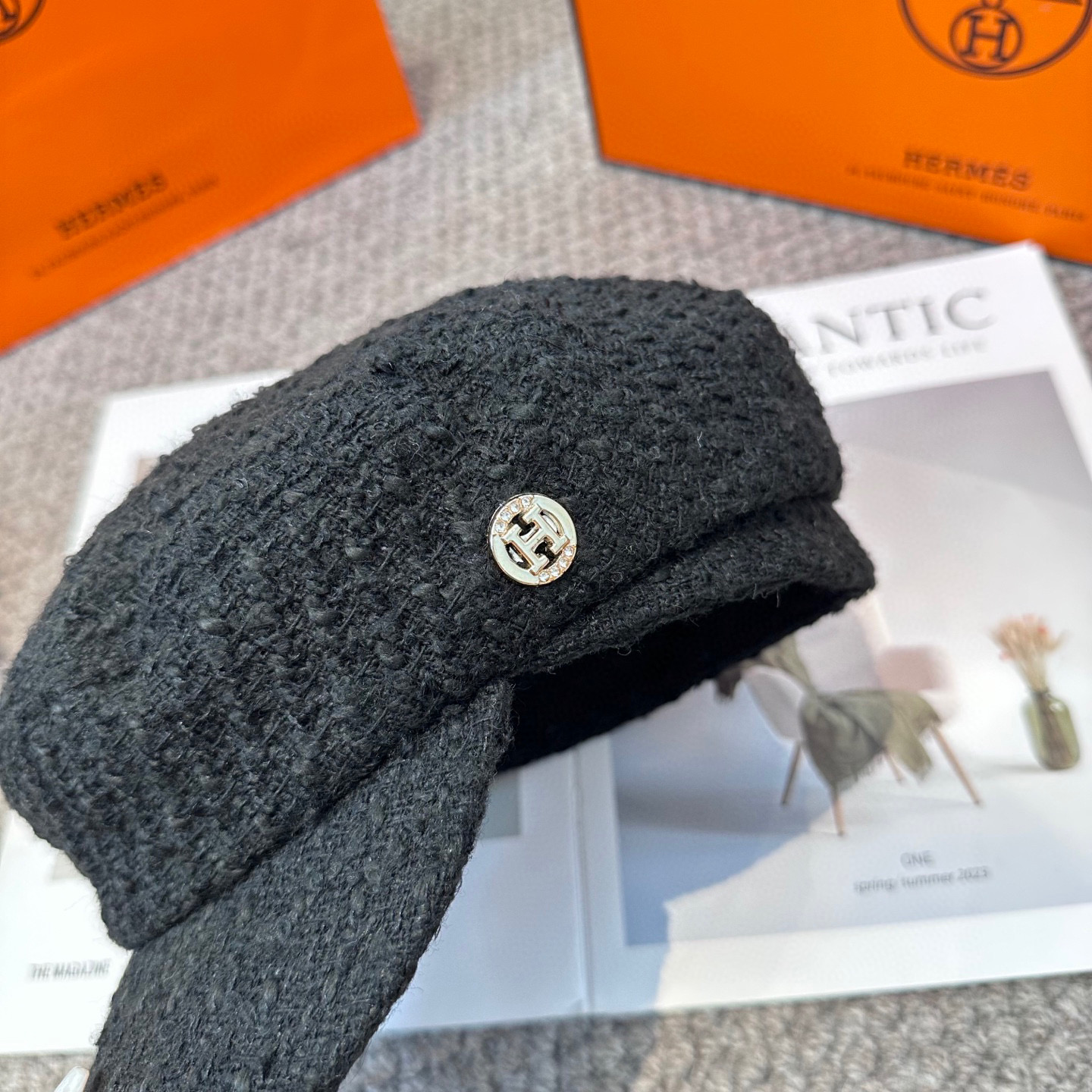  爱马仕HERMES 新款鸭舌画家帽 高版本原单品质 简约经典logo，质感超级赞👍，精致大牌范，女神必