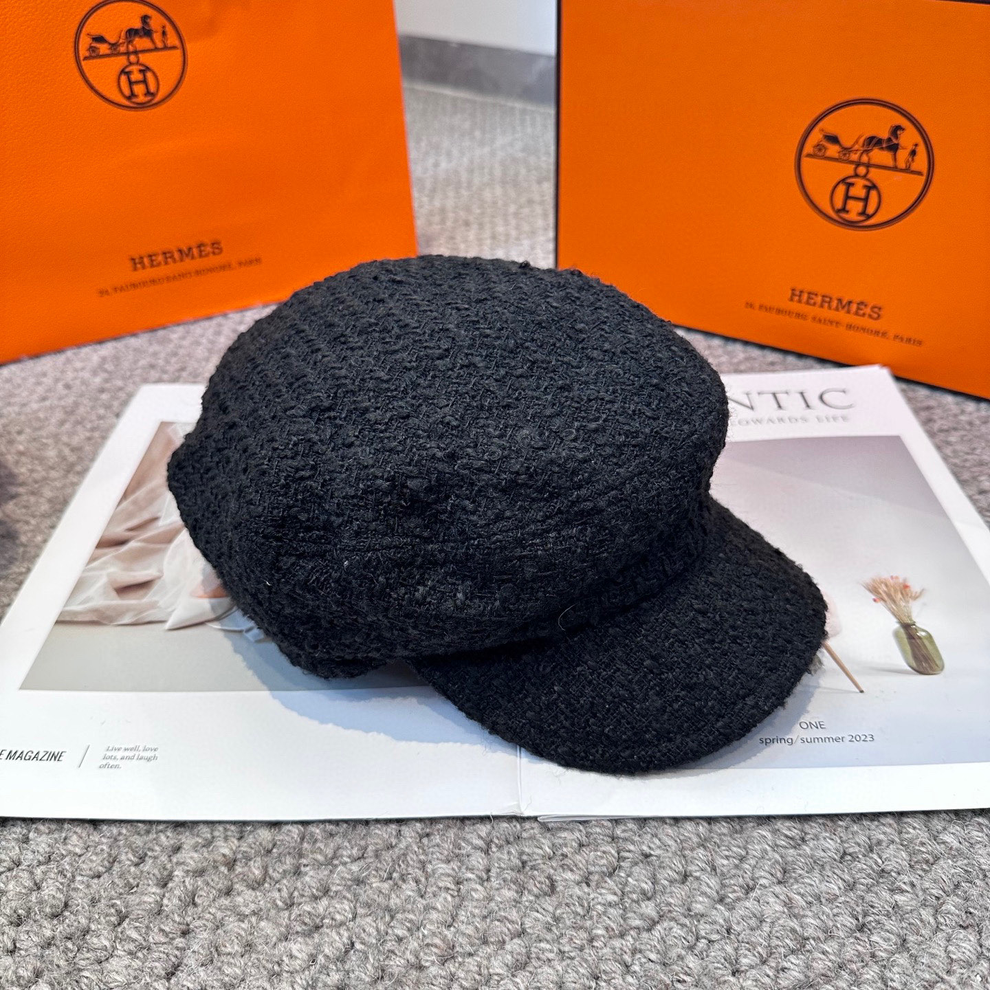  爱马仕HERMES 新款鸭舌画家帽 高版本原单品质 简约经典logo，质感超级赞👍，精致大牌范，女神必