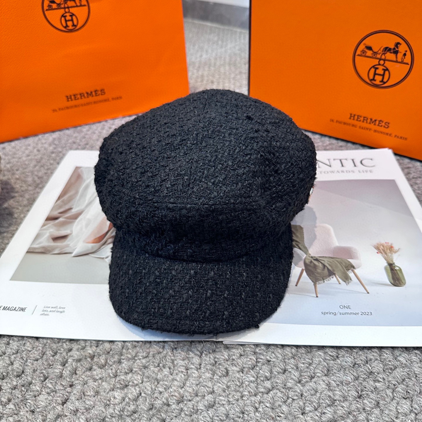  爱马仕HERMES 新款鸭舌画家帽 高版本原单品质 简约经典logo，质感超级赞👍，精致大牌范，女神必