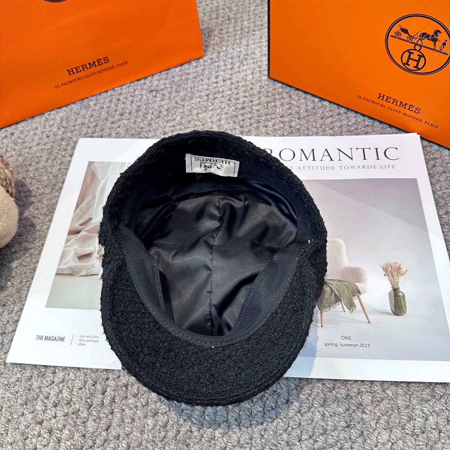  爱马仕HERMES 新款鸭舌画家帽 高版本原单品质 简约经典logo，质感超级赞👍，精致大牌范，女神必