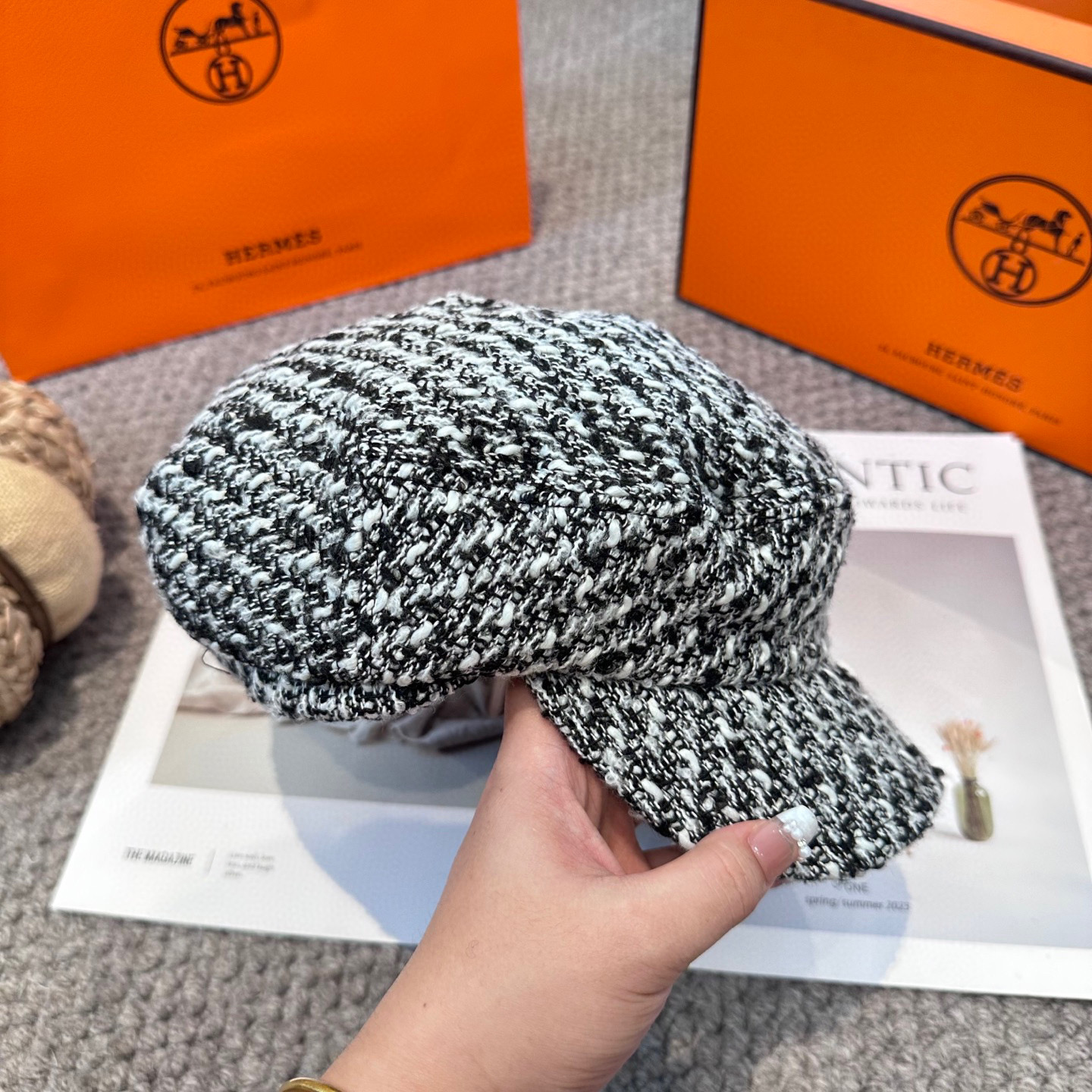  爱马仕HERMES 新款鸭舌画家帽 高版本原单品质 简约经典logo，质感超级赞👍，精致大牌范，女神必