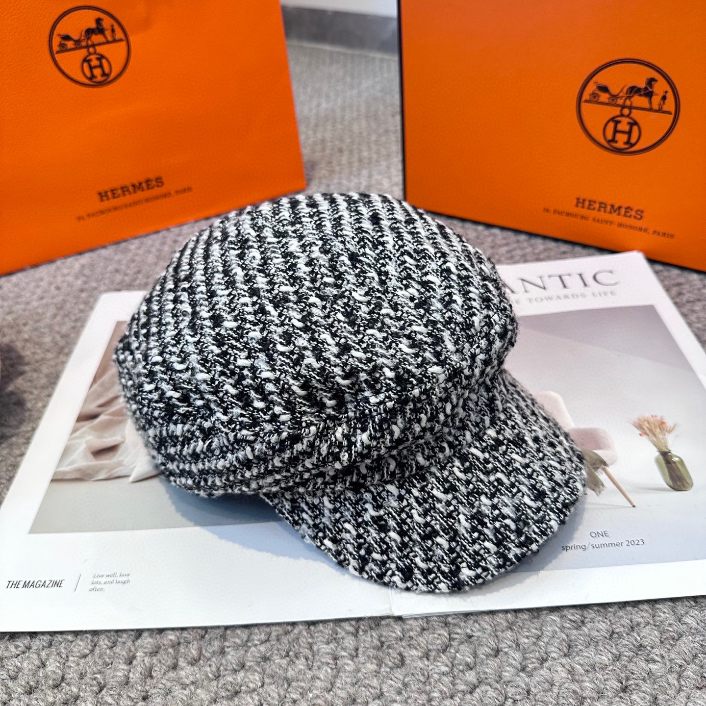  爱马仕HERMES 新款鸭舌画家帽 高版本原单品质 简约经典logo，质感超级赞👍，精致大牌范，女神必